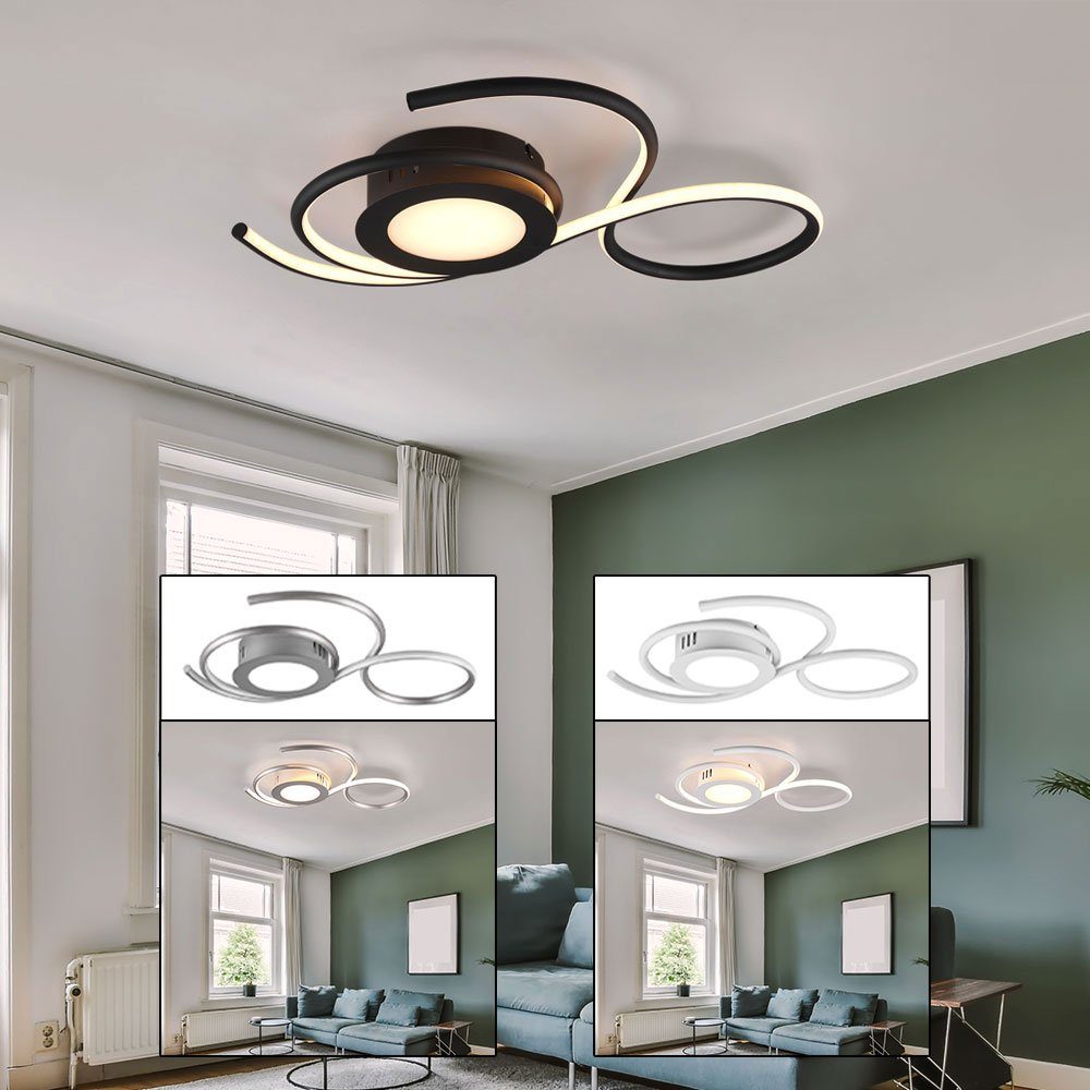Nickel-matt mit dimmbar LED etc-shop LED Fernbedienung Wohnzimmer Deckenleuchte Deckenlampe Deckenleuchte,