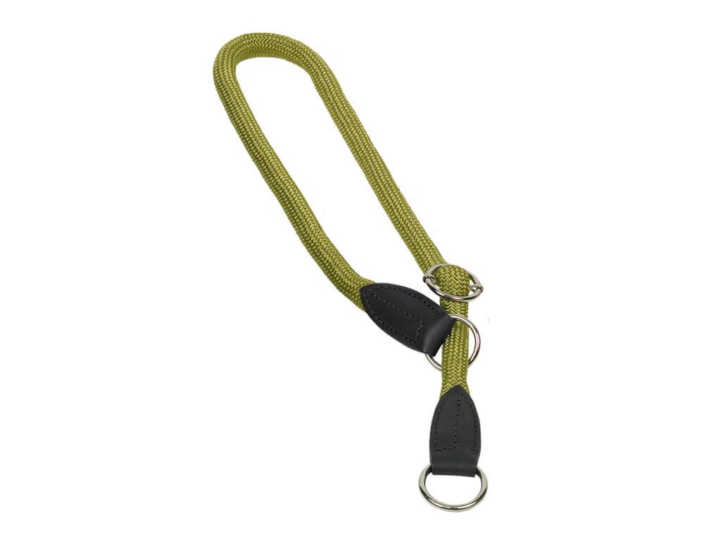 Nobby Hunde-Halsband Nobby Würger mit Stoppring "FUN ROYAL" olivegrün M-L