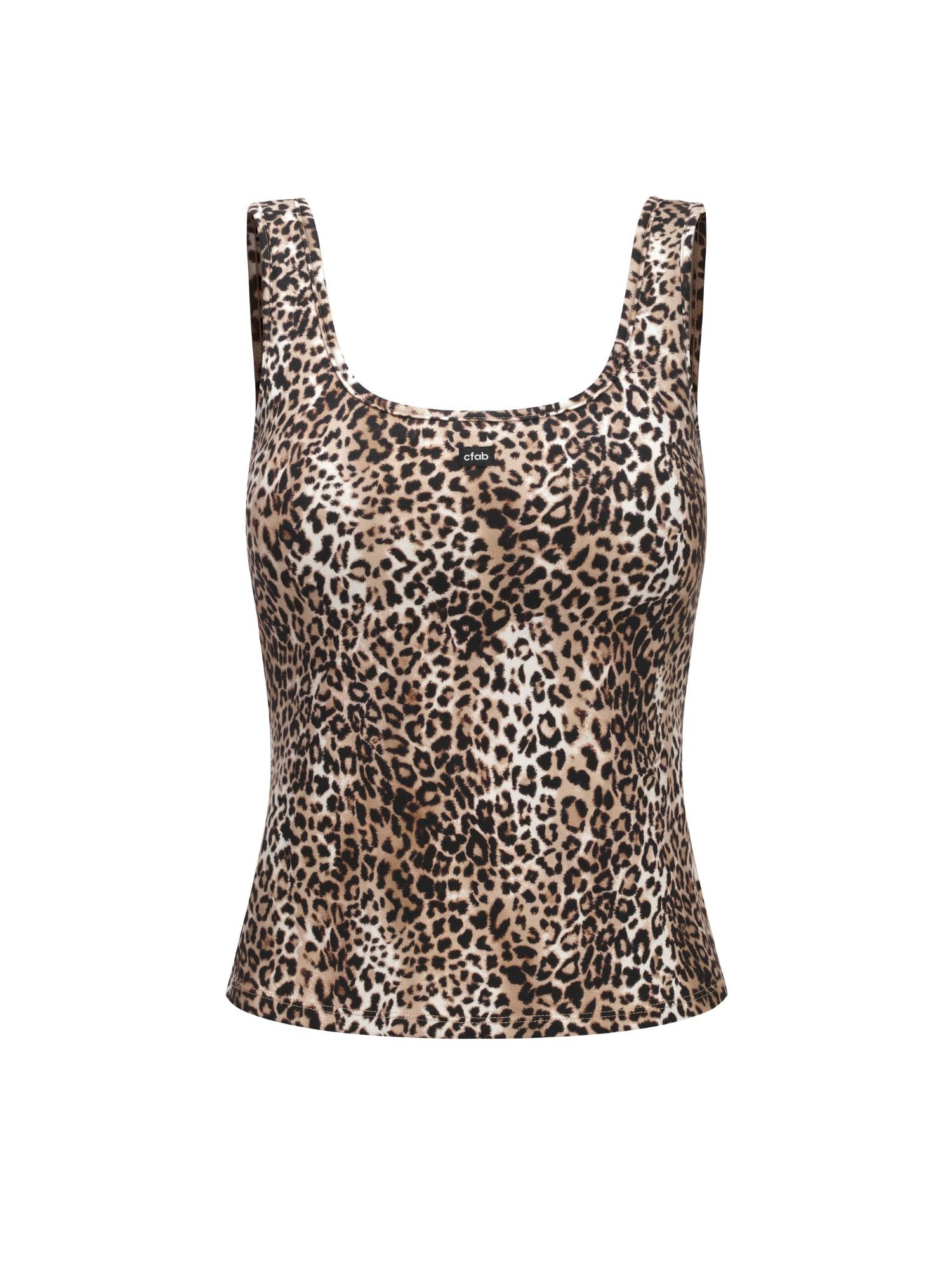 cfab by creamy fabrics BH-Hemd Cotton Tank with Built-In Push-Up Bra-Leopar günstig online kaufen