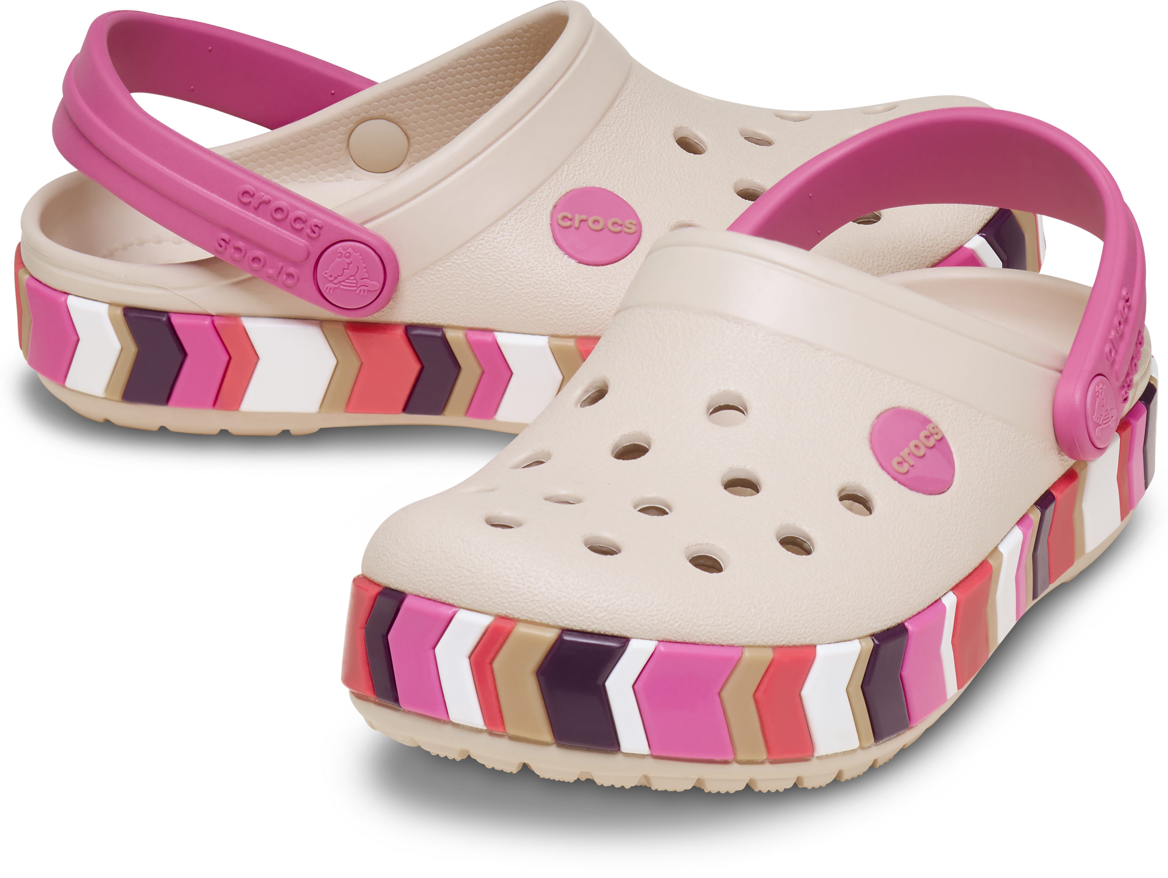 Crocs Crocband Chevron Band Clog T Clog Schlupfschuh, Hausschuh mit schwenkbarem Fersenriemen