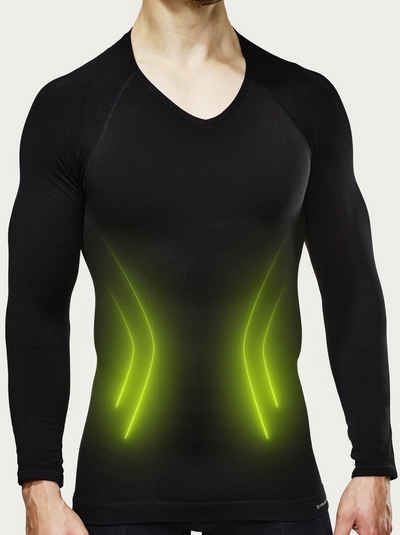 Strammer Max Performance® Kompressionsshirt V-Neck Compression Longsleeve Shapewear, Reguliert die Körperwärme