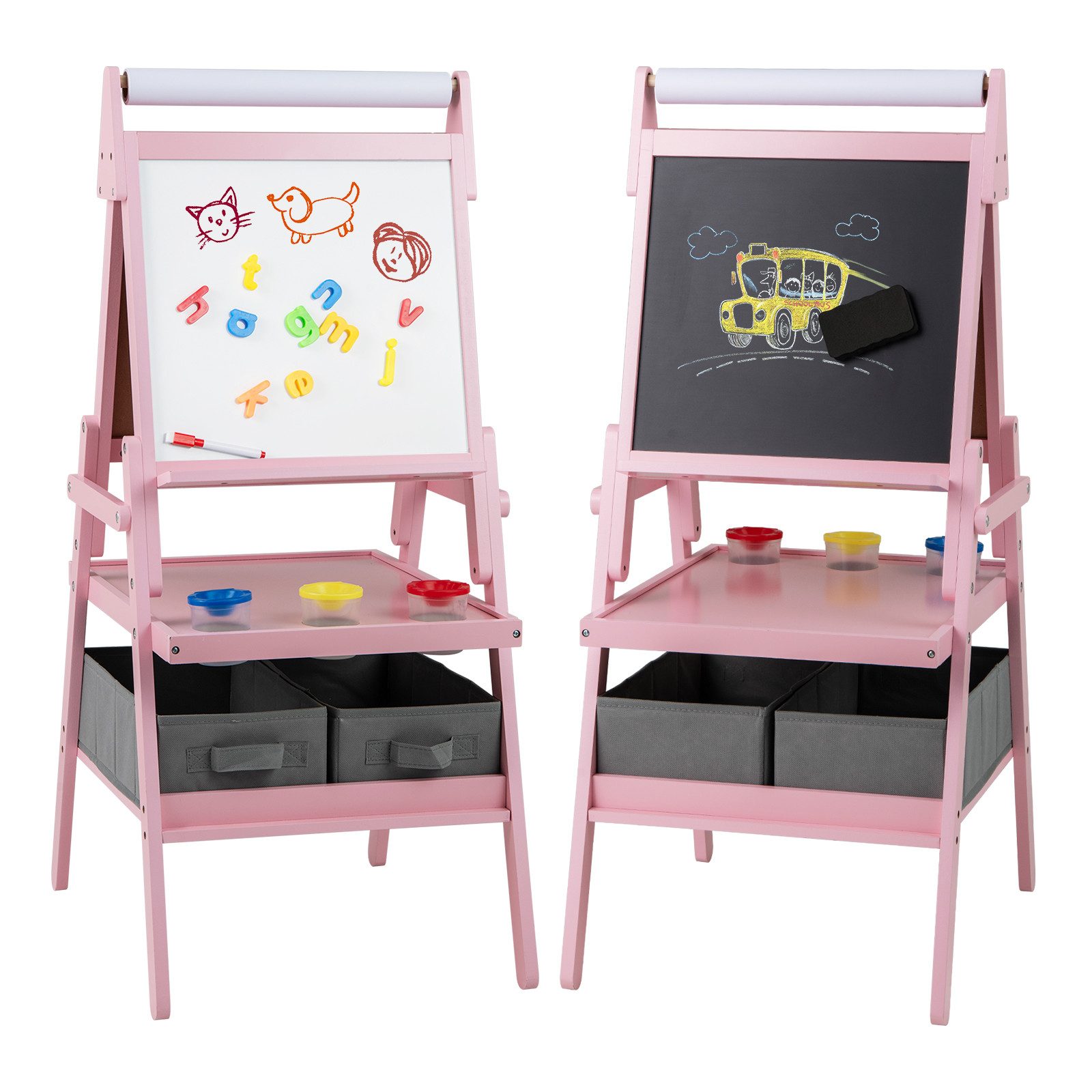 COSTWAY Standtafel, 3 in 1 Kinder magnetisch Kreidetafel doppelseitig günstig online kaufen