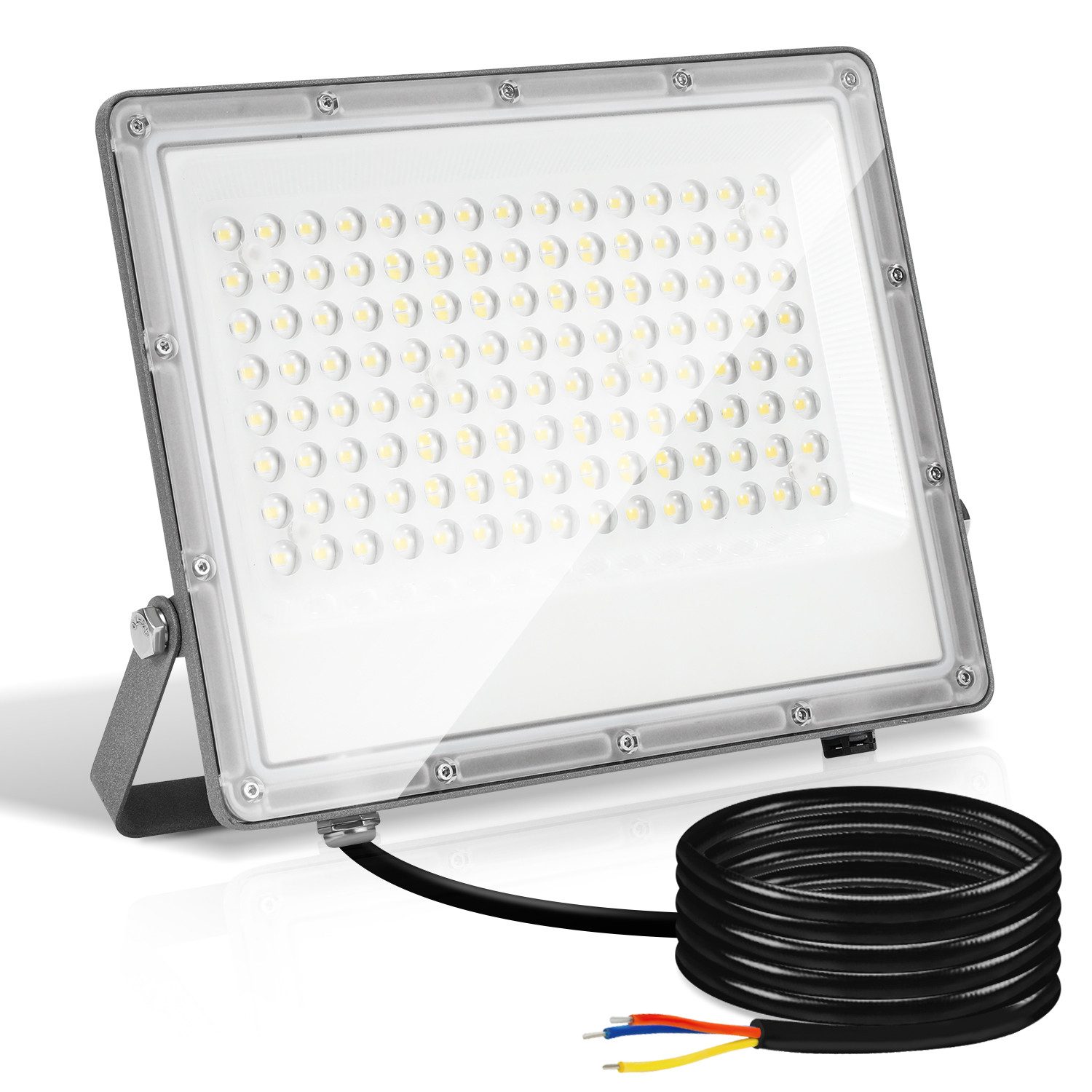 Clanmacy Flutlichtstrahler LED Flutlichtstrahler 100W Außenbeleuchtung Floodlight LED, Außenstrahler, Kaltweiß