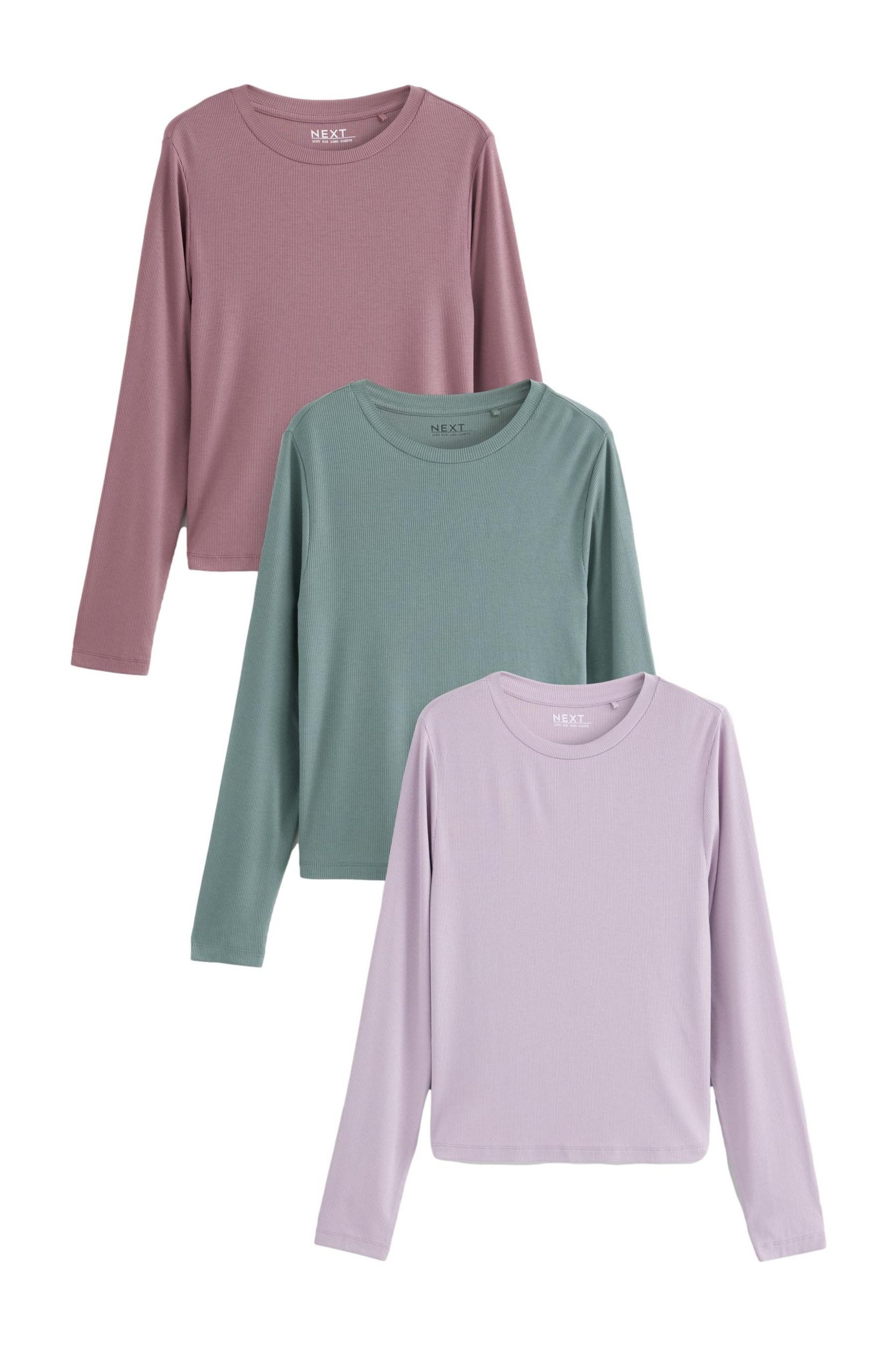 Next Langarmshirt Langärmelige Oberteile im 3er-Pack (3-tlg) günstig online kaufen