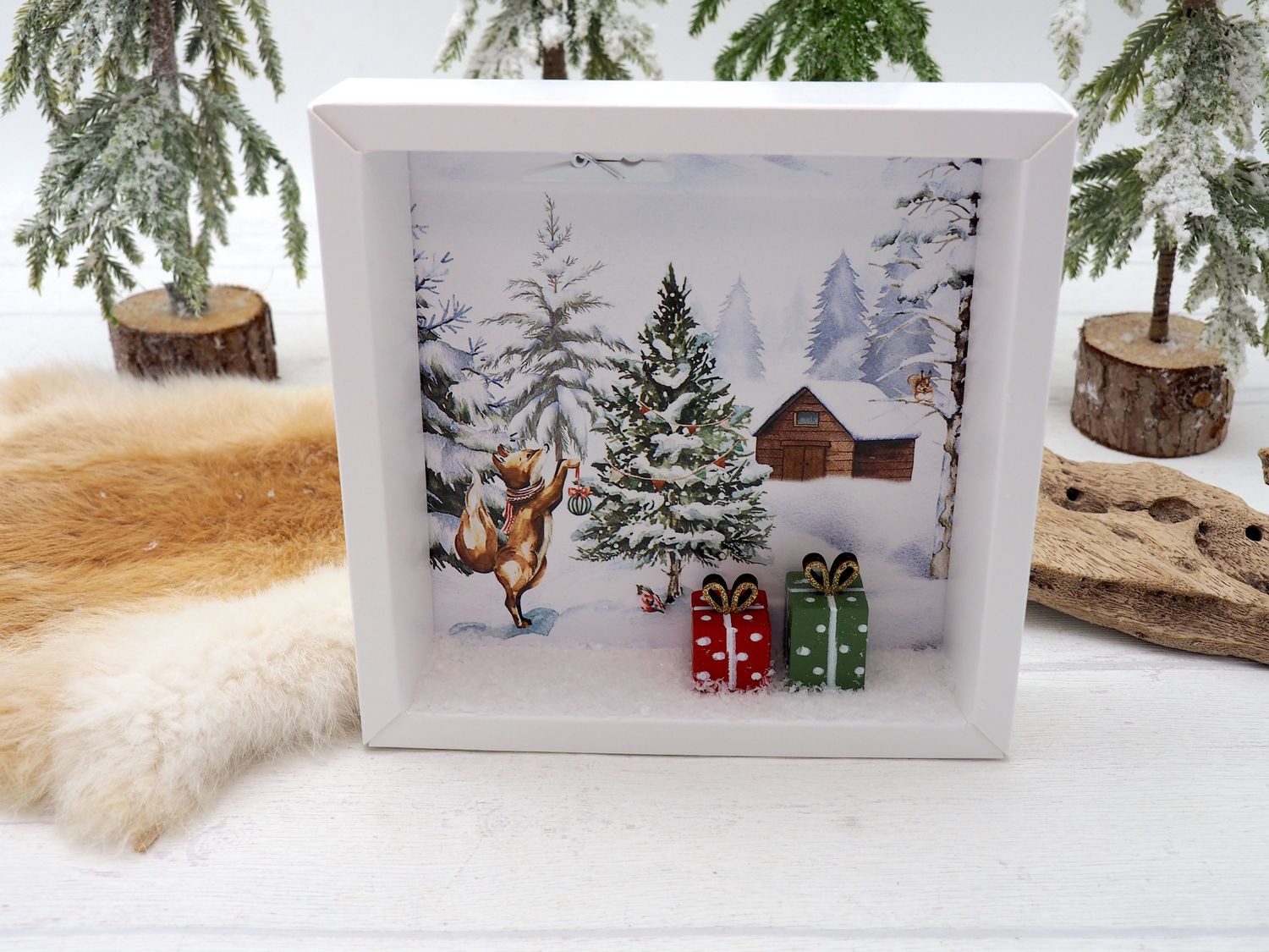 ZauberDeko Geschenkbox Geldgeschenk Verpackung Weihnachten Pakete Wald Fuchs Geschenk – Bild 3 von 5