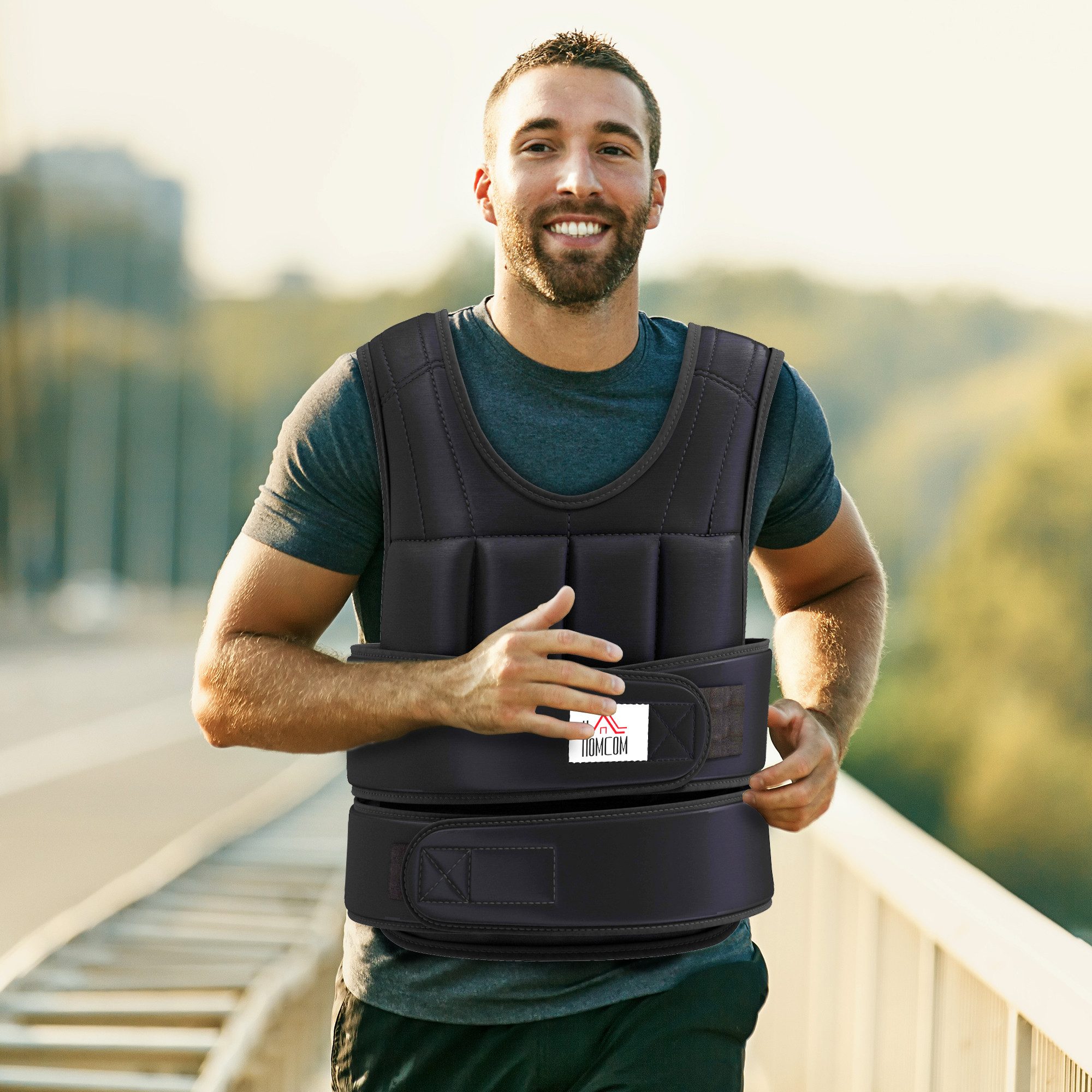 HOMCOM Gewichtsweste verstellbare Trainingsweste, (Trainingsweste, 1-tlg., Laufweste), für Muskelaufbau Krafttraining, Laufen, Fitness, Cross Training