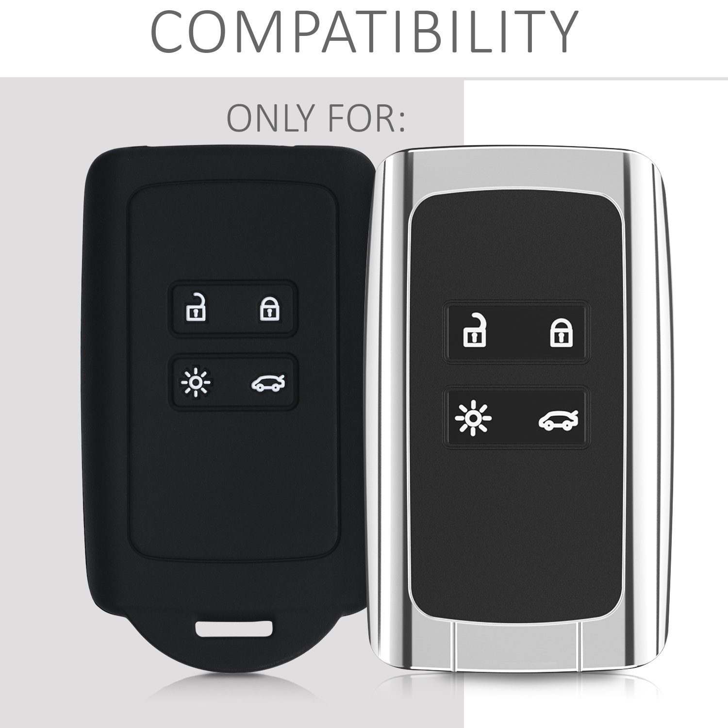 Renault, Schlüsselhülle für Schutzhülle Schlüsseltasche kwmobile Hülle Silikon Autoschlüssel