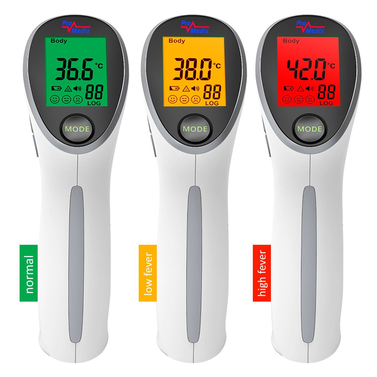 Promedix Infrarot-Fieberthermometer PR-960, Universal 2 in 1 Fieber- und Oberflächenthermometer