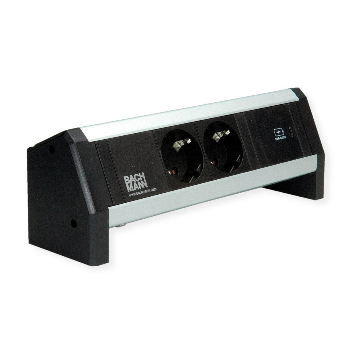 Bachmann DESK 2xSchutzkontakt USB C Розеткиleiste, USB Charger 30W GST18
