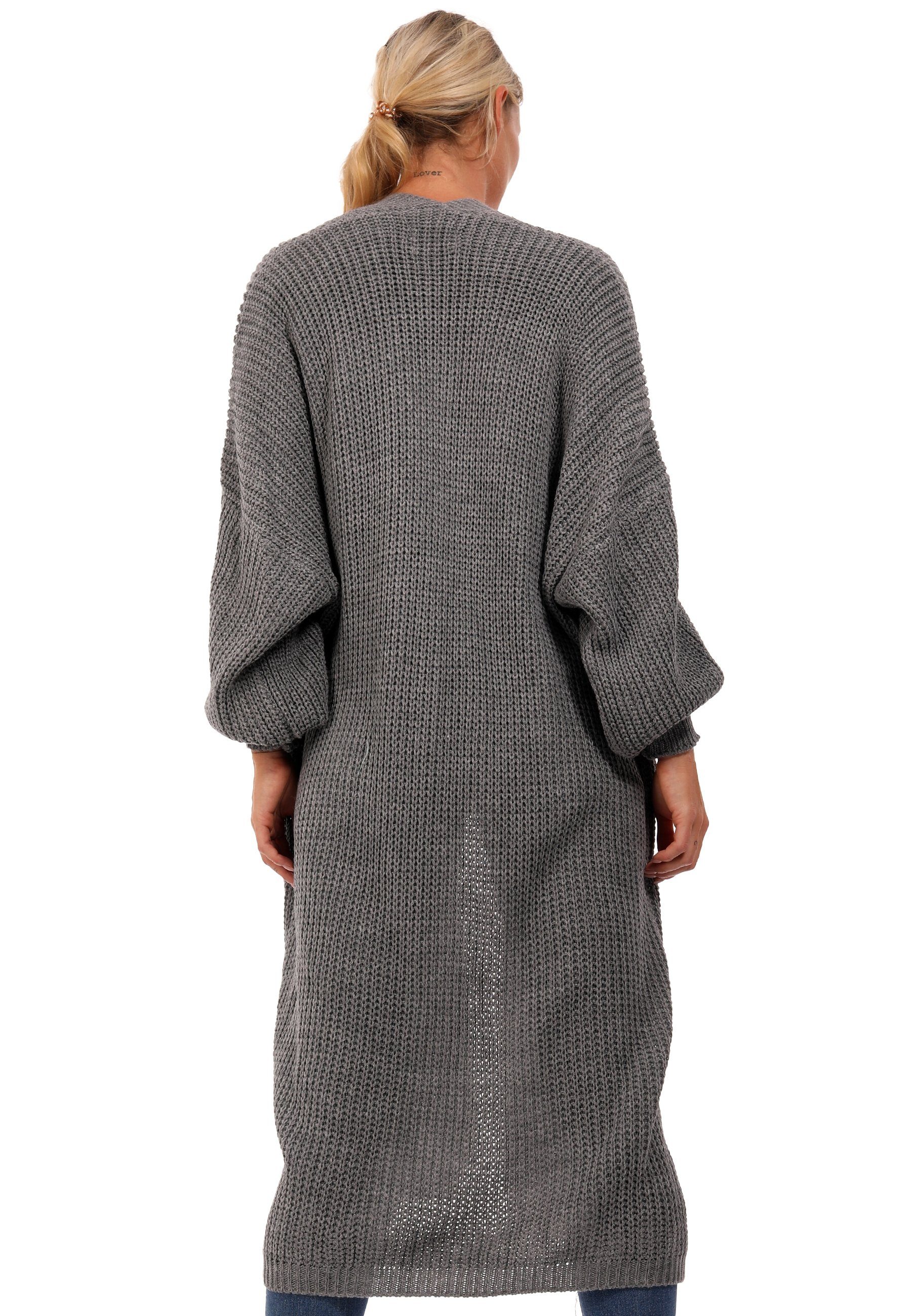 YC Fashion & Style Strickmantel Cardigan Strickjacke Casual verschlusslos Jacke One Size (1-tlg) Oversize Strickmantel mit Taschen