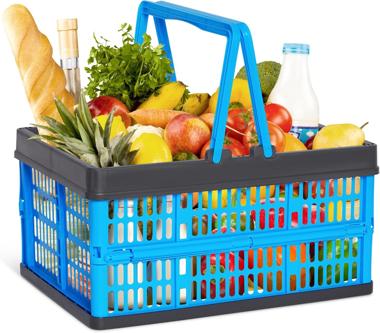 Novaliv Aufbewahrungsbox 30631-1x (1 St), Novaliv Klappbox Blau - 16L Faltkorb mit Henkeln - Vielseitiger Einkau