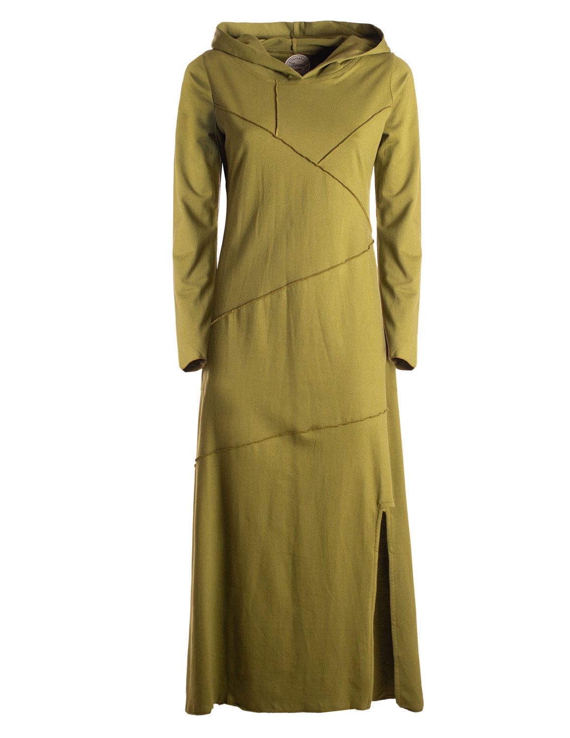 Vishes Maxikleid Damen knöchellanges Kleid Baumwolle Patchwork Design Kapuz günstig online kaufen