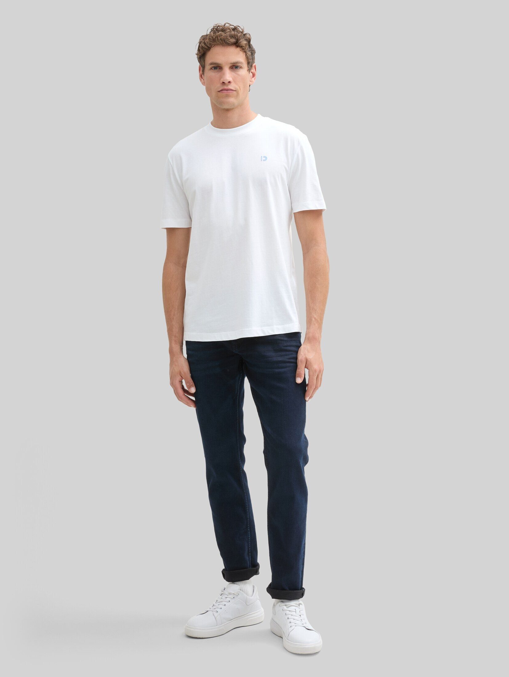 TOM TAILOR Denim T-Shirt T-Shirt (im Einserpack) Basic T-Shirt mit Logo-Print – Bild 5 von 5