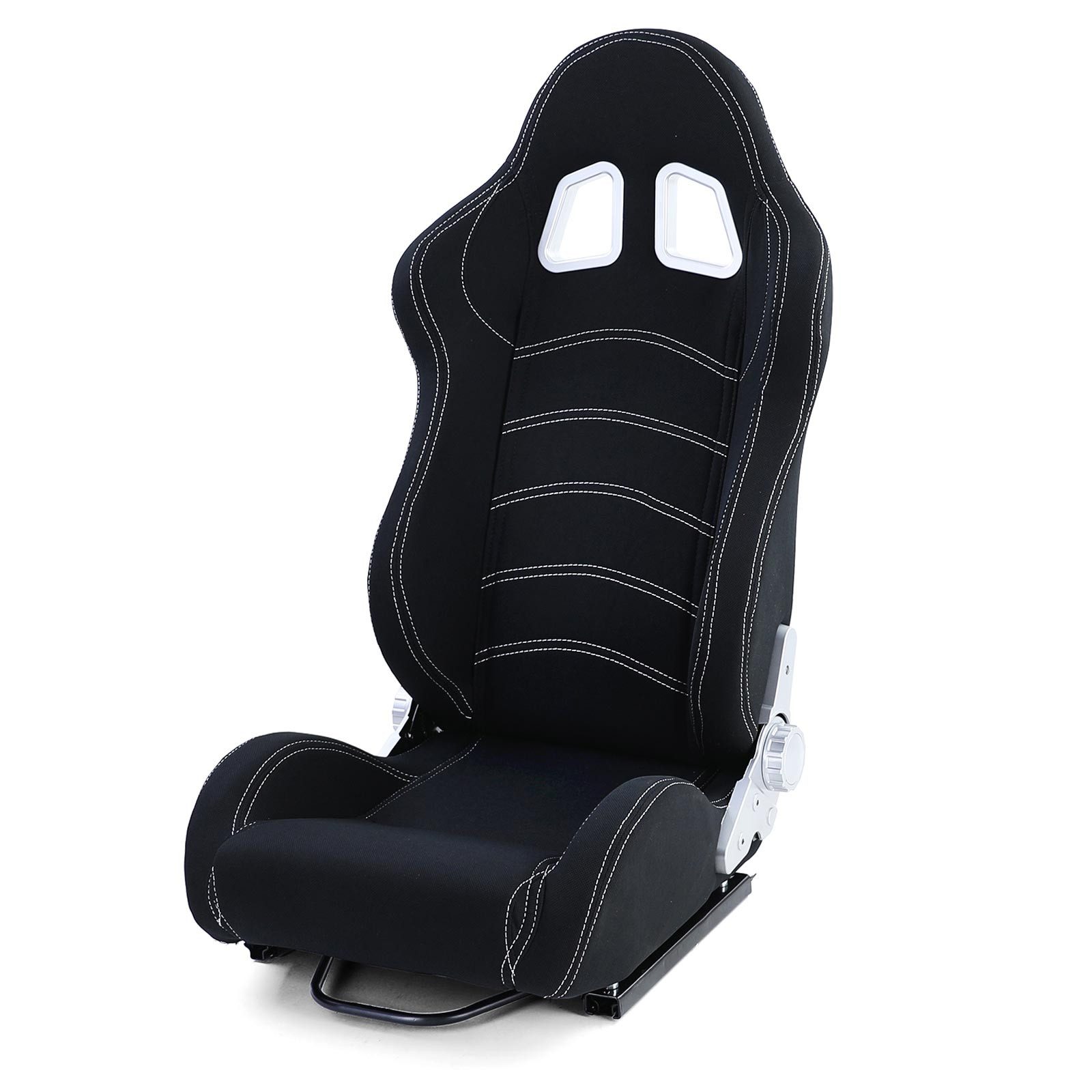 Tenzo-R Gaming Chair Sportsitz Halbschalensitz Stoff Schwarz Grau mit Konsole