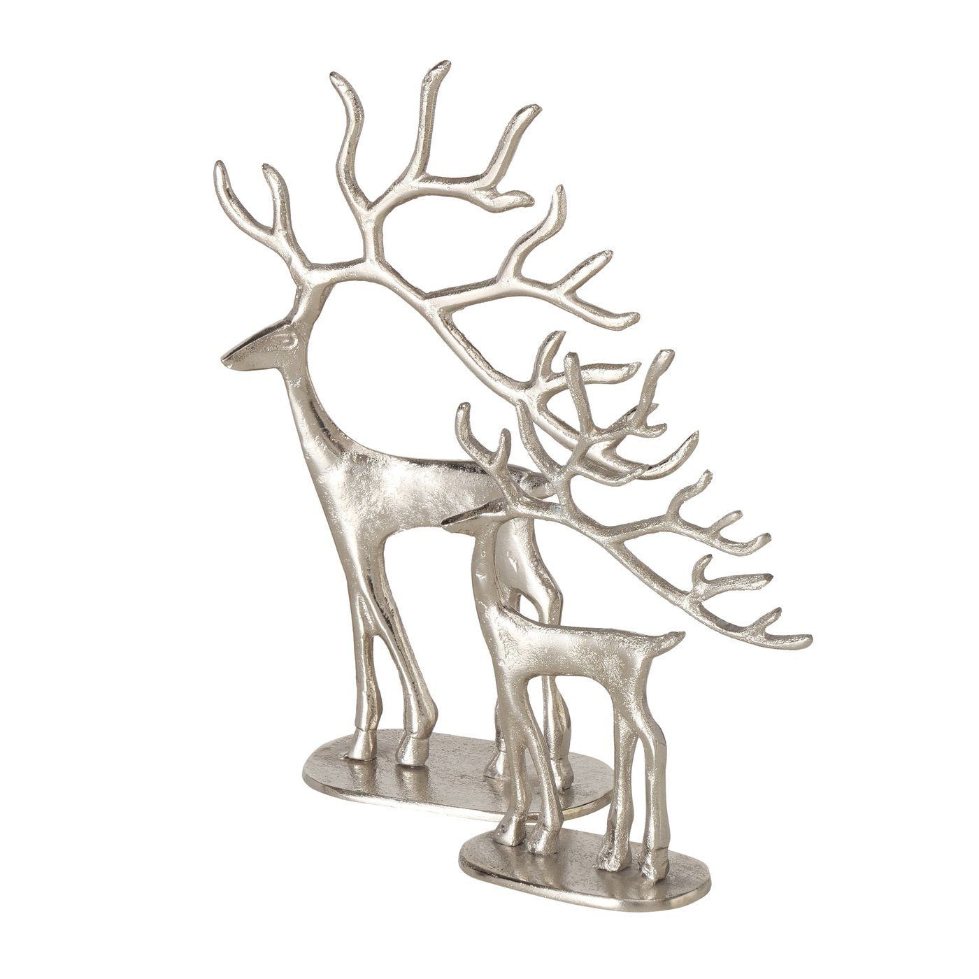 Dekoobjekt 2tlg. Hirschfiguren Set "Trollah" – Veredeltes Aluminium