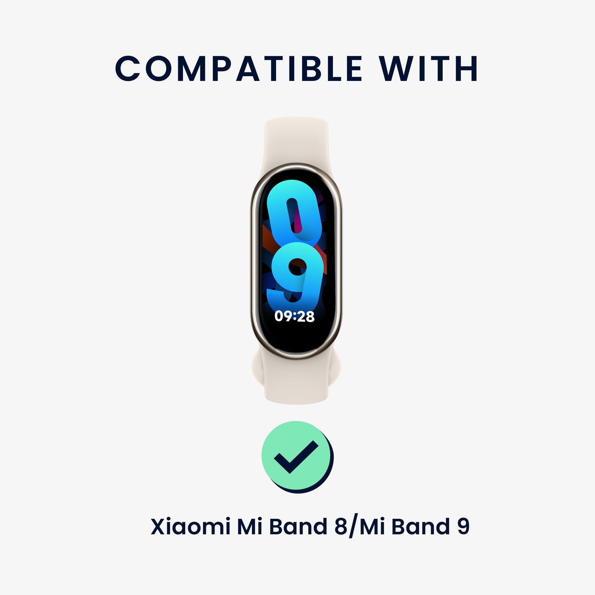 kwmobile Silikon Ersatzarmband für Xiaomi Mi Band 10 / Mi Band 9 / 8 Smartwatch, 1-tlg., Armband Silikonarmband mit geprägtem Design
