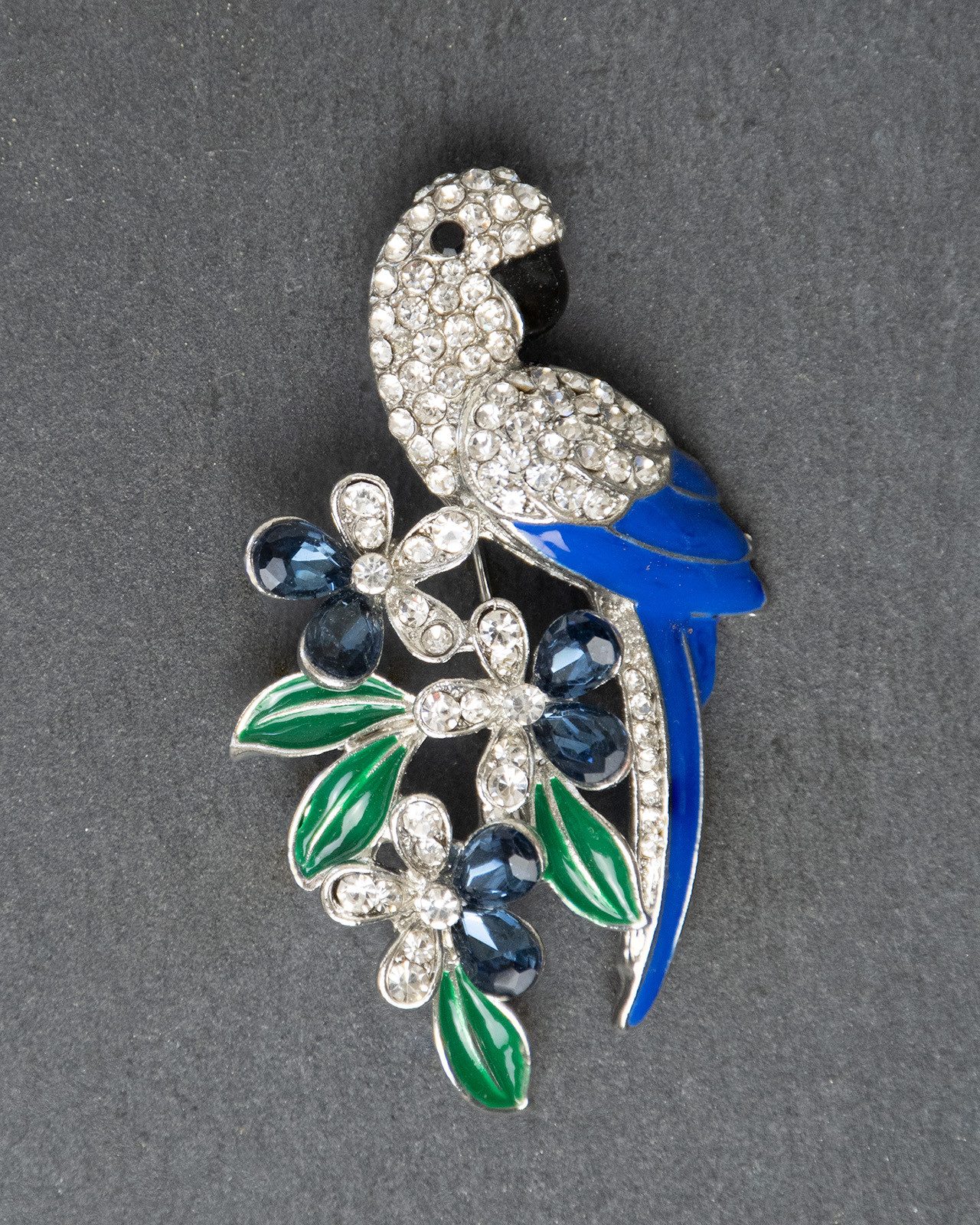 MayTree Brosche "blauer Papagei" mit Blütenzweig (Stück, 1-tlg), Metallbros günstig online kaufen