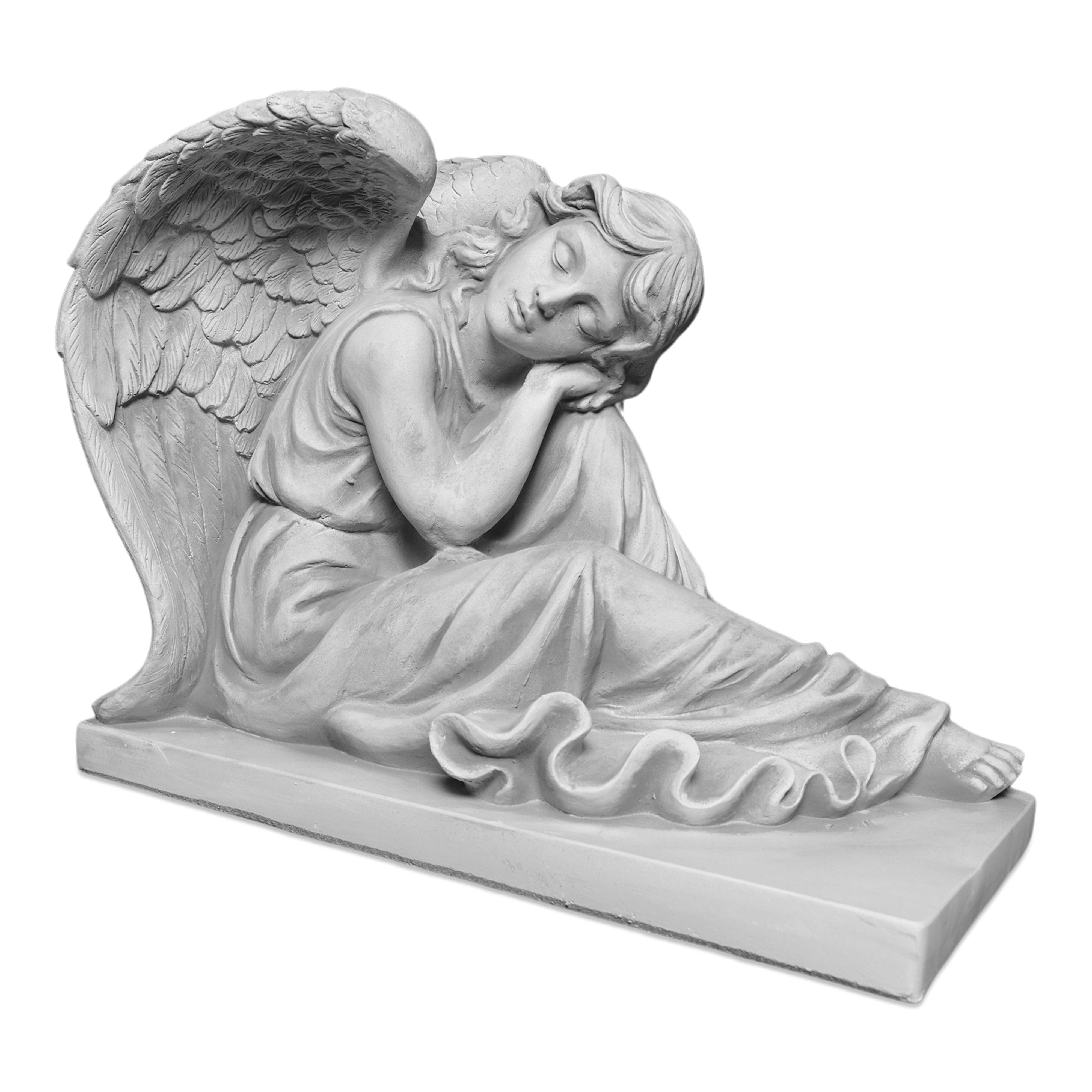 gartendekoparadies.de Gartenfigur Engel Statue aus Steinfigur, Steinfigur H. 42 cm, 45 kg, Frostsicher