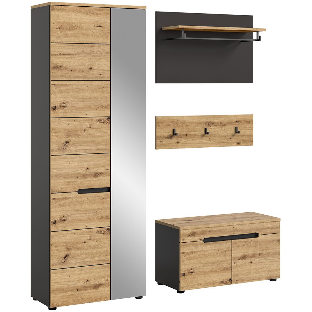 Garderobenkombination  Canu ¦ holzfarben ¦ Maße (cm): B: 160 H: 190 Gardero günstig online kaufen