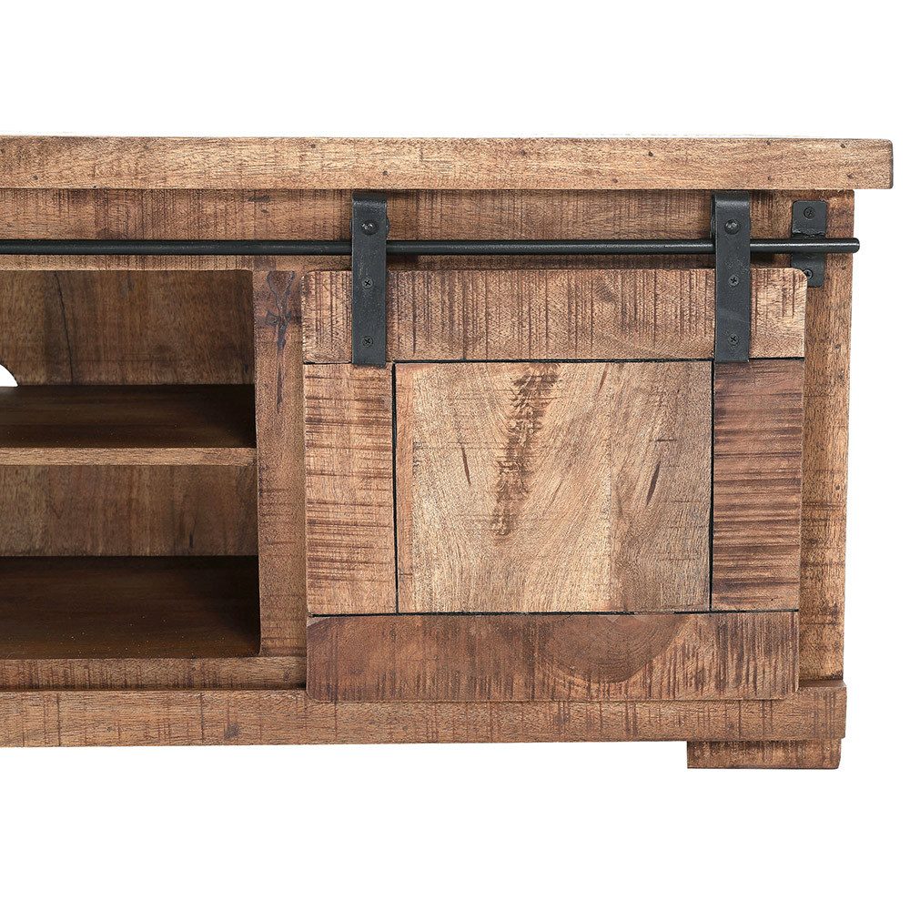 Lomadox Lowboard KARLSTAD-123, Wohnzimmer TV Lowboard in Mangoholz natur massiv, B/H/T 160/50/47 cm