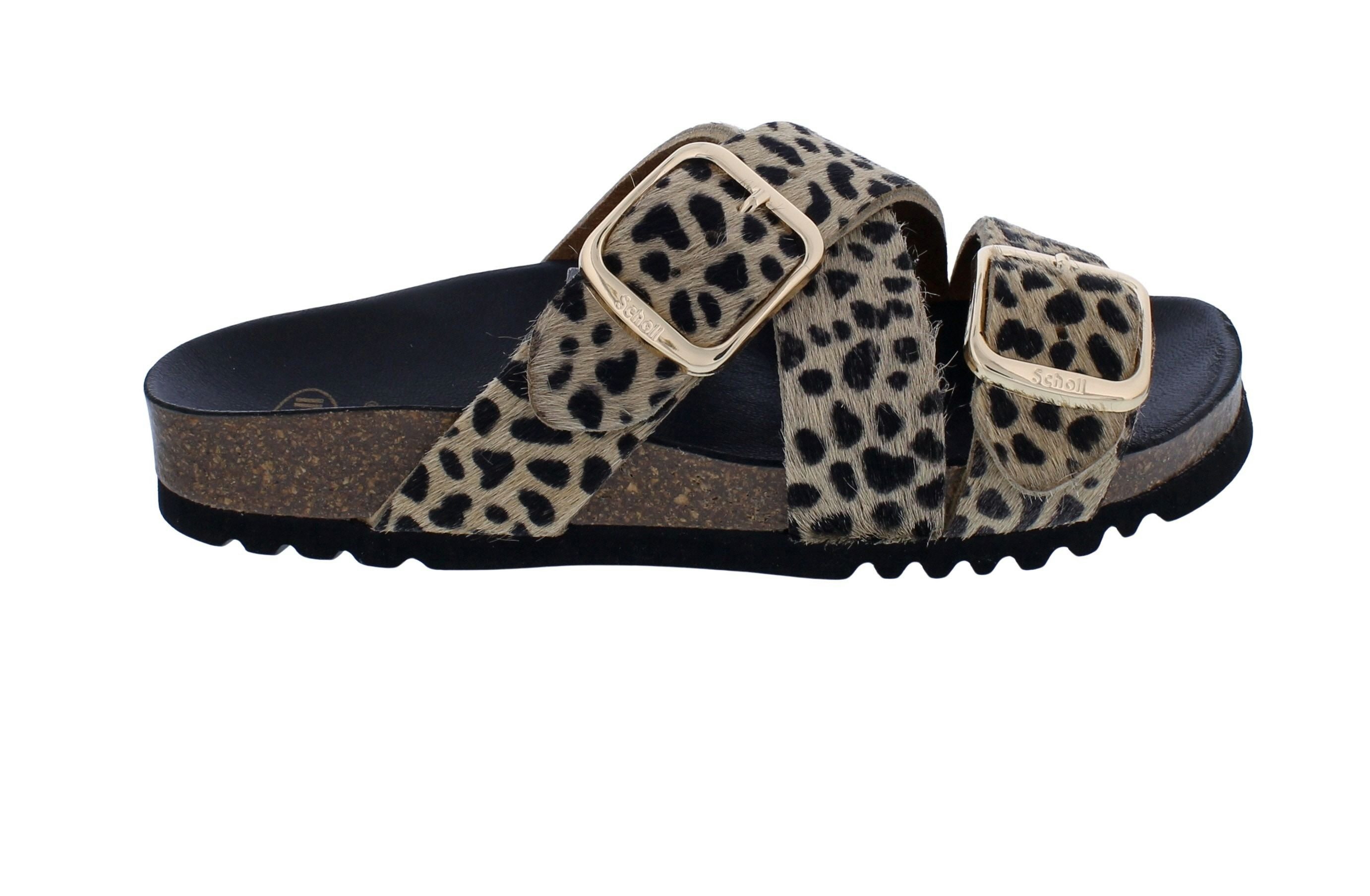 Scholl Scholl Pantolette mit Fußbett Selene Leopard Animal Print - Leder mit Pantolette