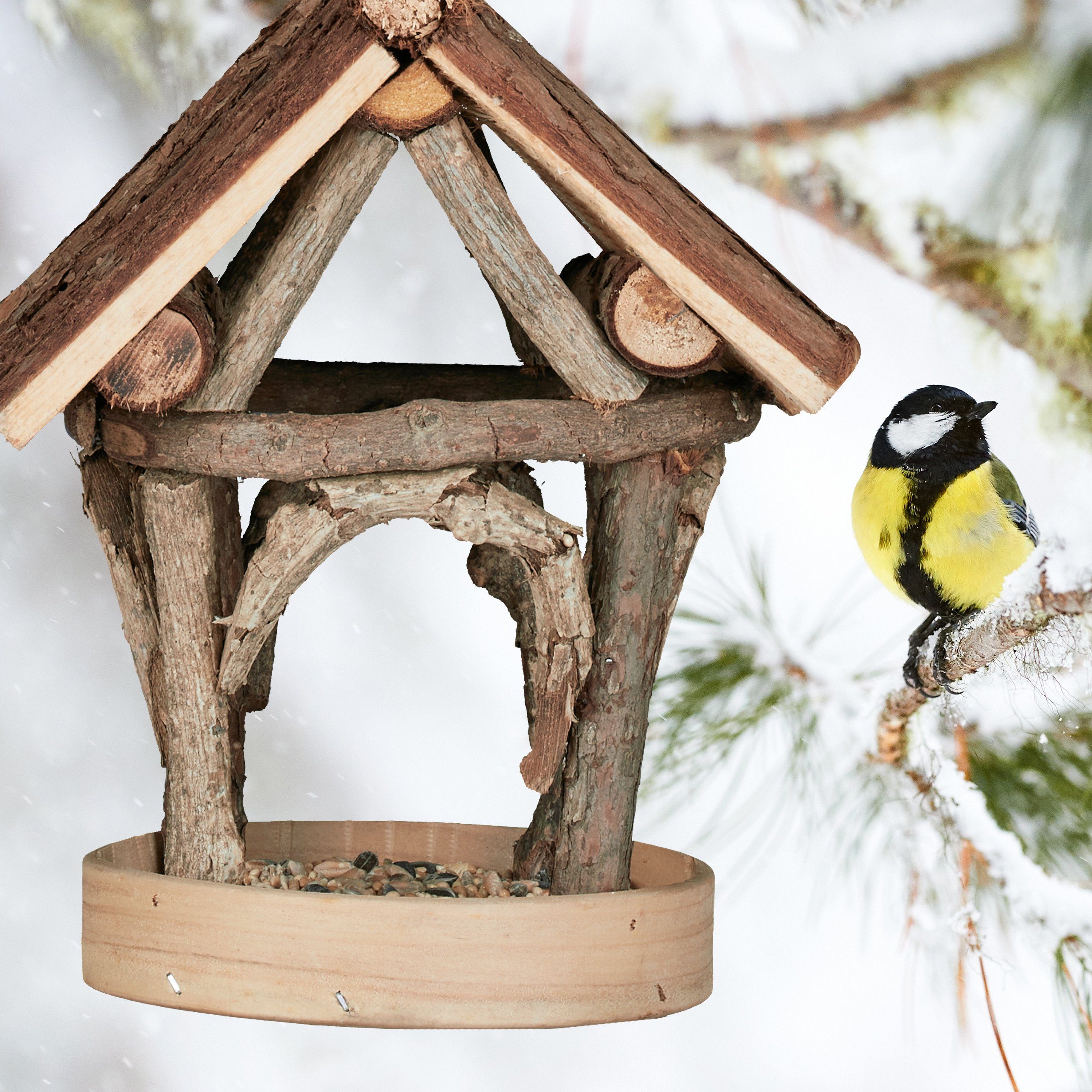 relaxdays Vogelhaus Vogelfutterhaus zum Aufhängen