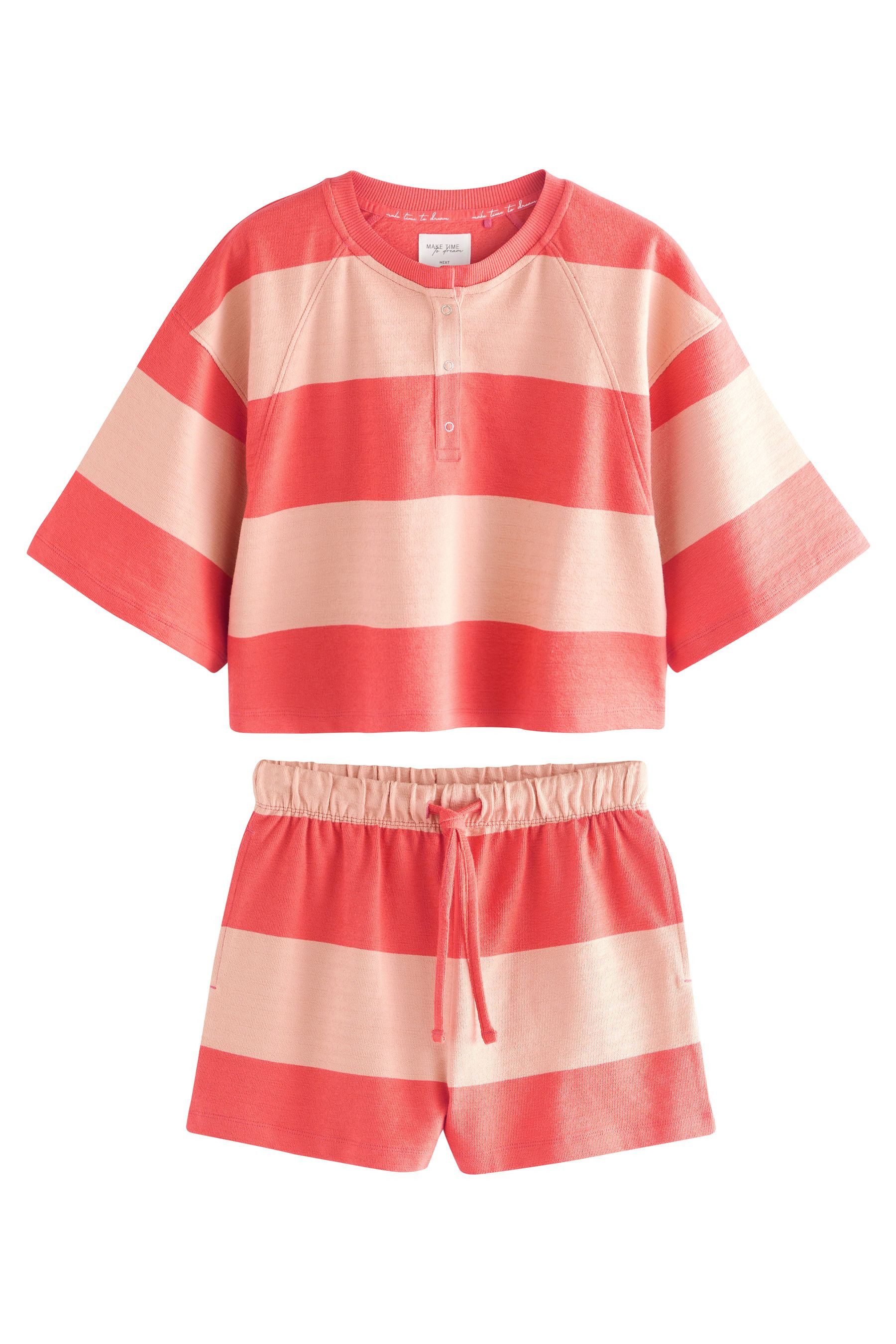 Next Pyjama Strukturierter, kurzer Schlafanzug aus Baumwolle (2 tlg) günstig online kaufen