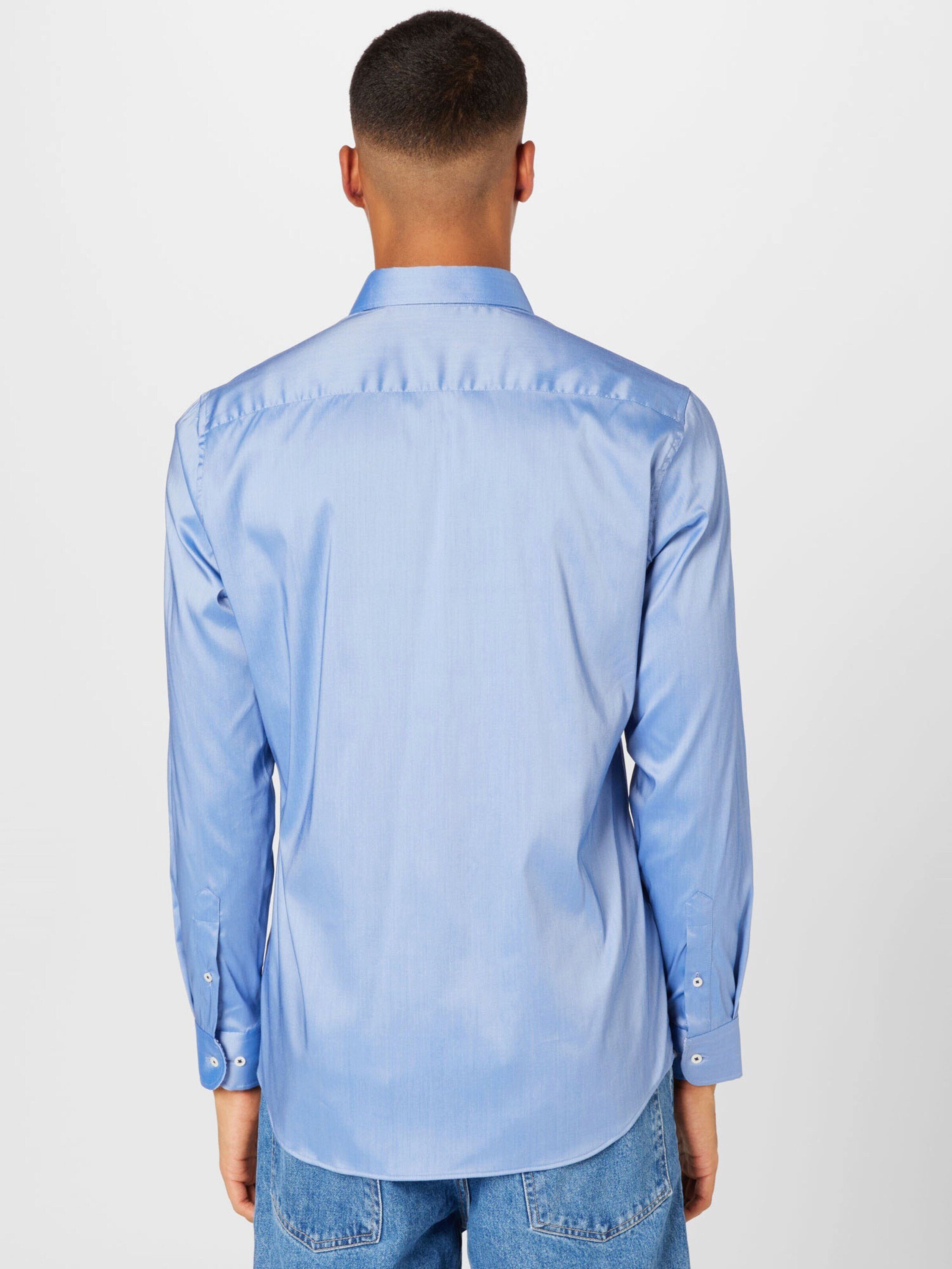 blau Eterna (1-tlg) Langarmhemd