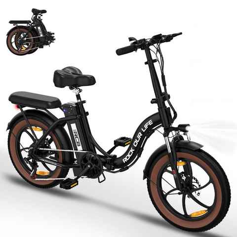 CITYSPORTS E-Bike RCB-RK6S 20 ZOLL, 7 Gang Shimano, 250W Heckmotor, 20" E-bike E-fahrrad Elektrofahrrad klapprad max.90km