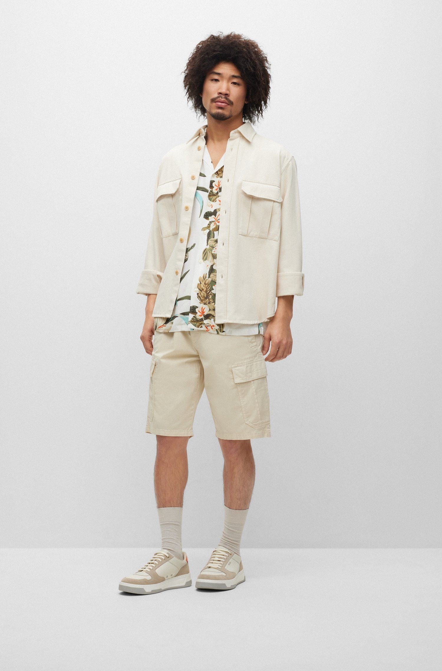 Sisla2-Cargo-Shorts ORANGE BOSS Stoffhose