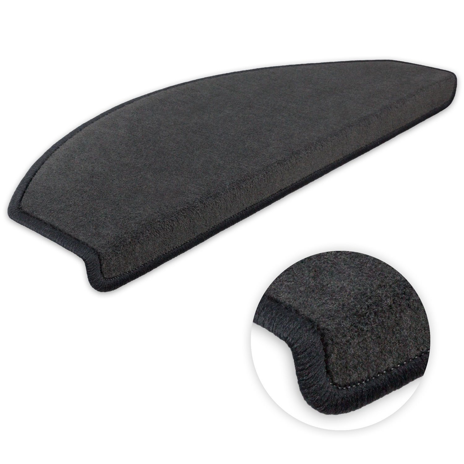 Metzker® Stufenmatte Stufenmatten Vorwerk Uni Halbrund Sparset Anthrazit 15 günstig online kaufen