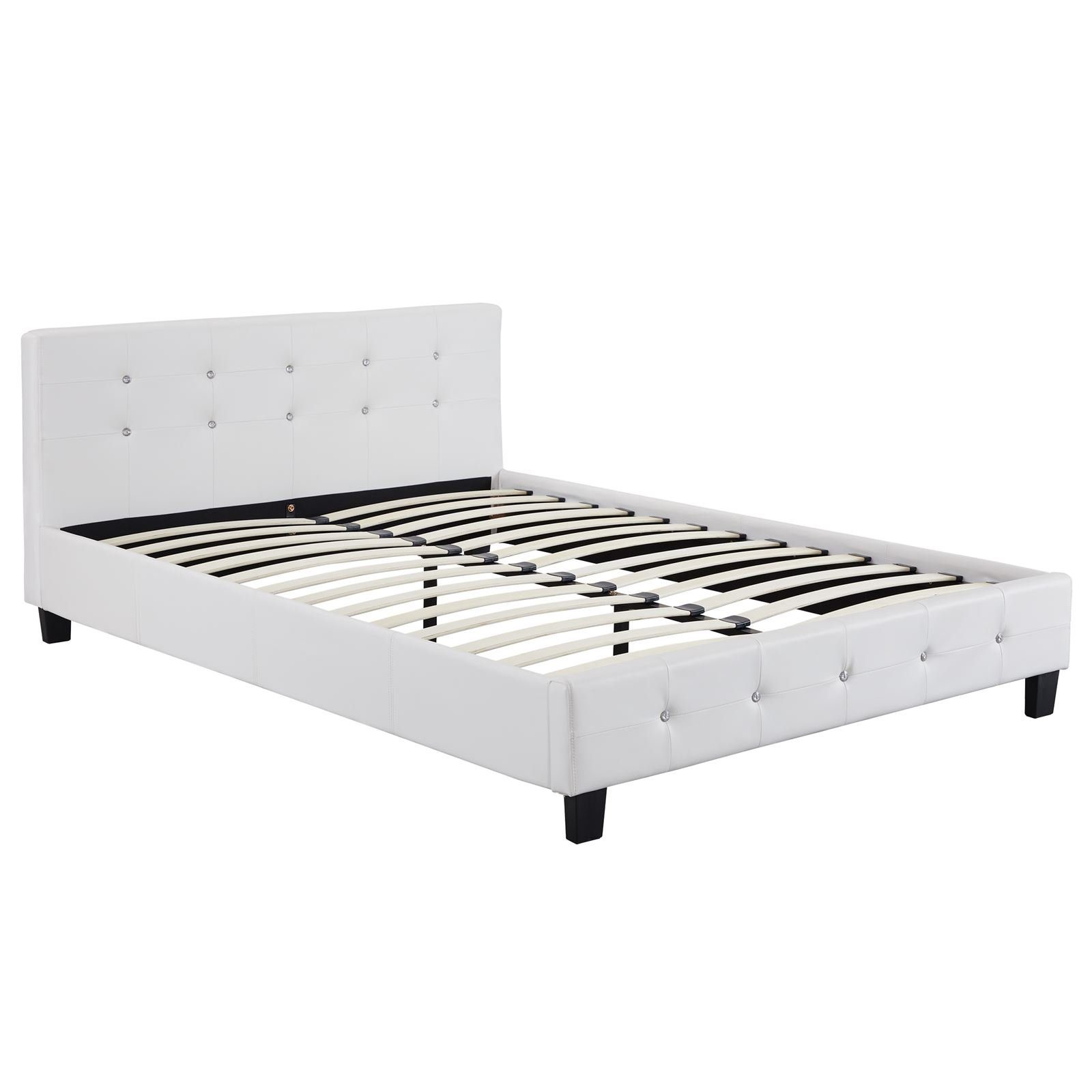 CARO-Möbel Polsterbett KINGSTON, Polsterbett Doppelbett Bettgestell Design 140 x 200 cm Lattenrost mit