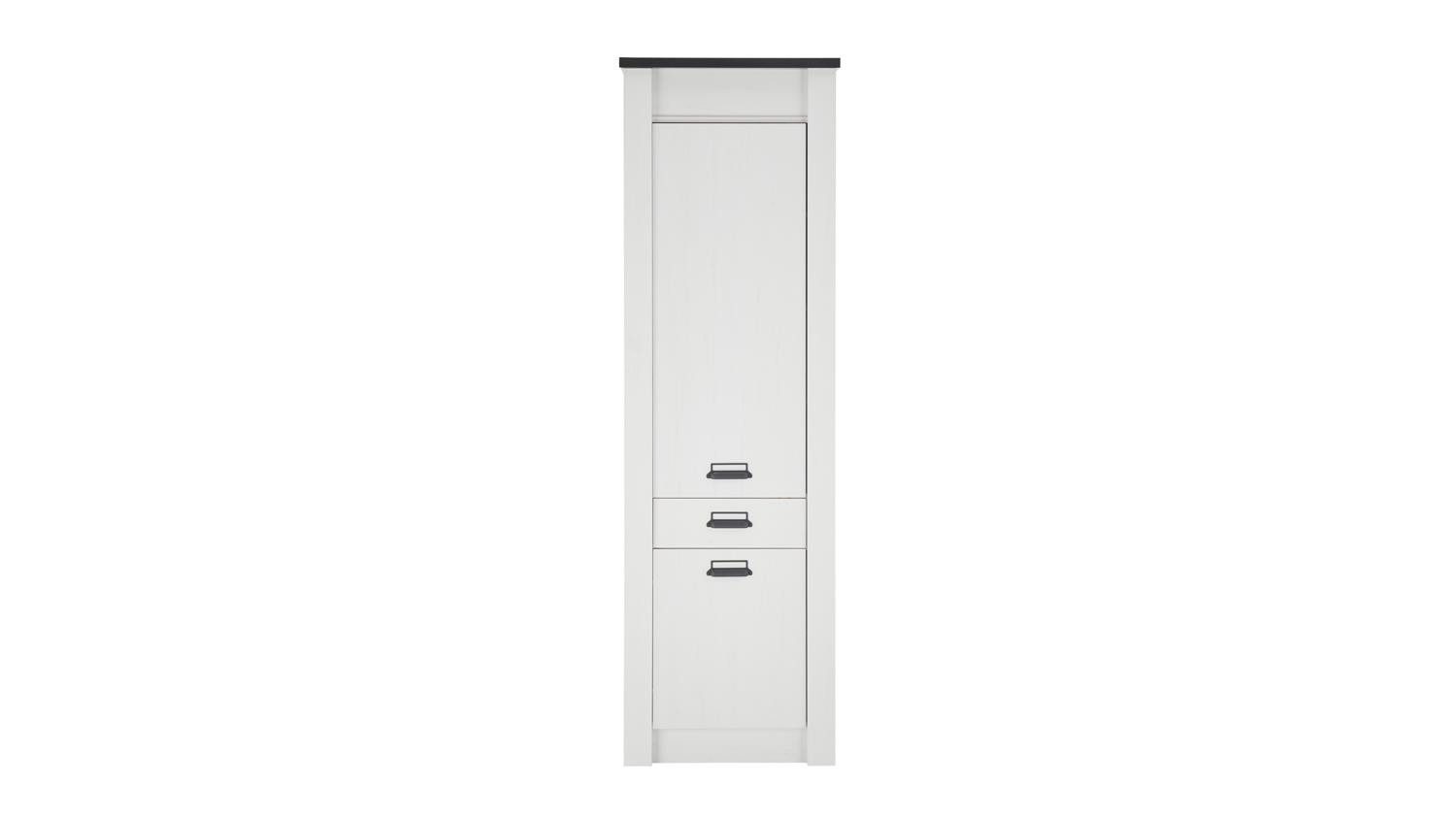Möbel Akut Hochschrank Stauraumschrank Sherwood Küche Pinie weiß 62 cm
