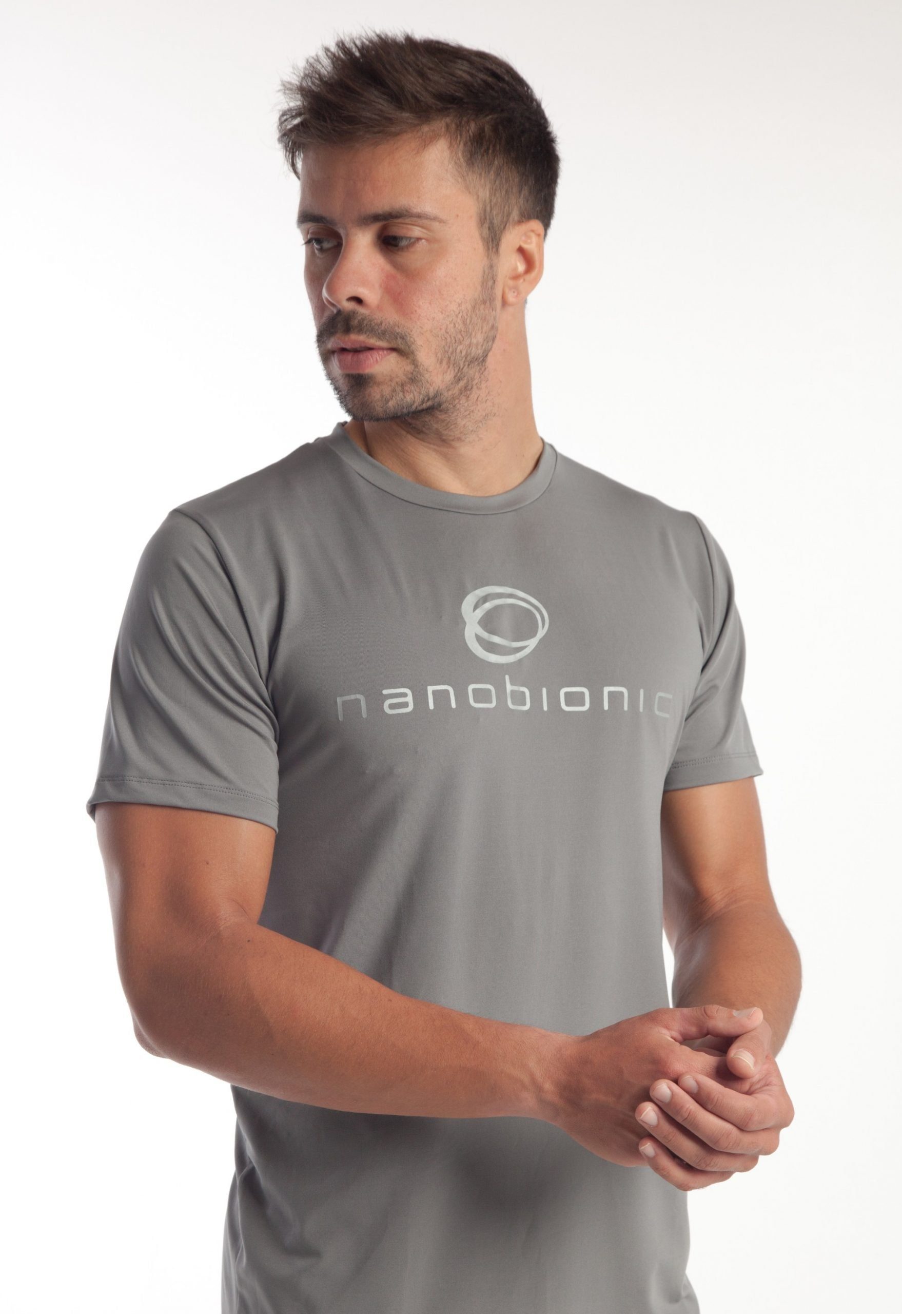 www.nanobionic.de NANOBIONIC® und I-Tech (Innovative Energiequelle!!, T-shirt (grau/silber) Funktionsshirt exklusive NANOBIONIC® Award) NANOBIONIC®-Technologie, eine Iconic - nahezu NASA endlose Nanobionic®