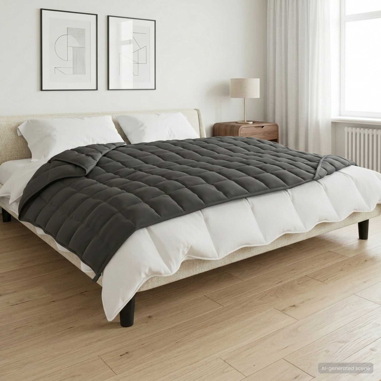vidaXL Bettüberwurf Gewichtsdecke Anthrazit 135 x 200 cm 6 kg 100% Baumwolle 205T