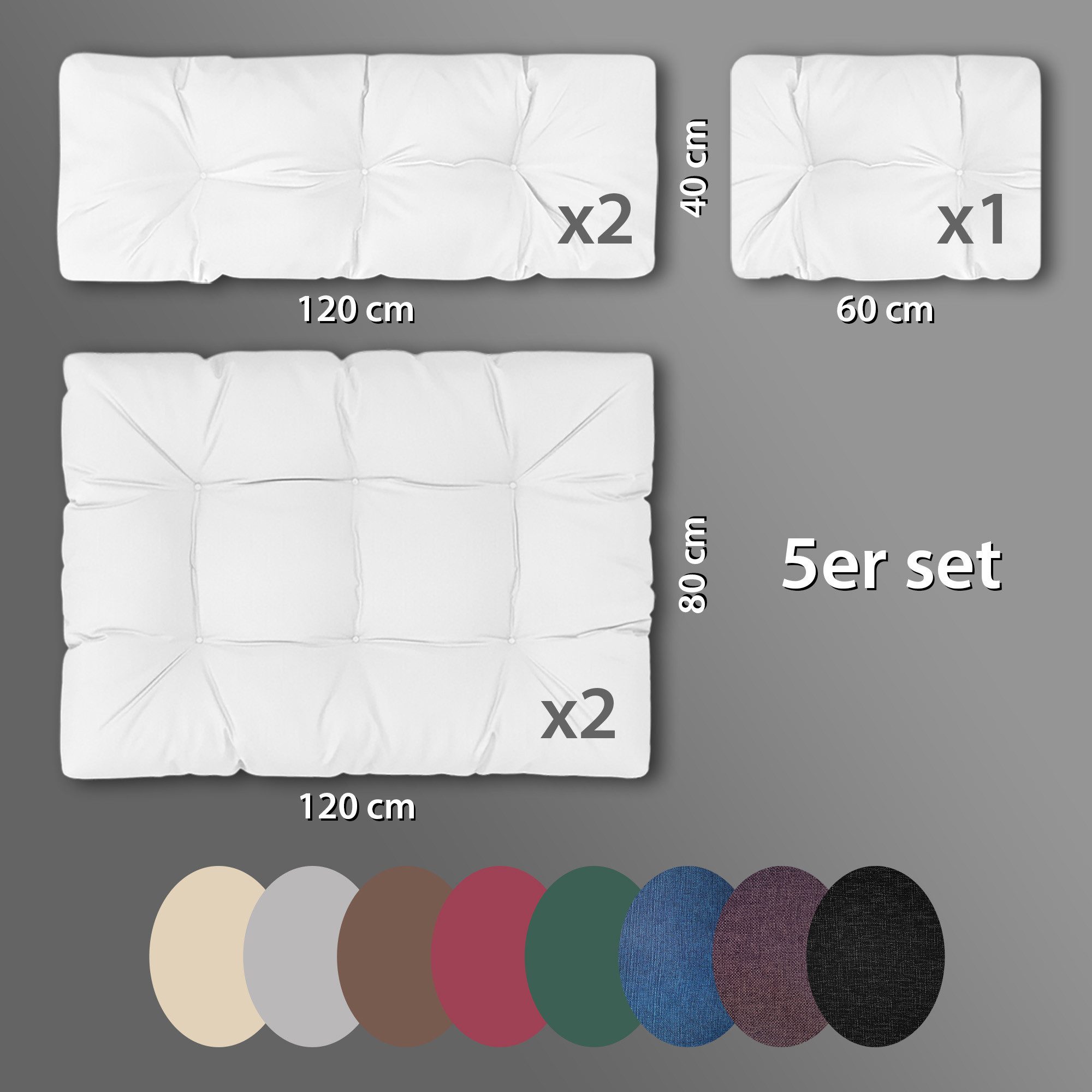 Amazinggirl Palettenkissen Outdoor Kissen Auflagen für Paletten Europaletten und Palettensofa