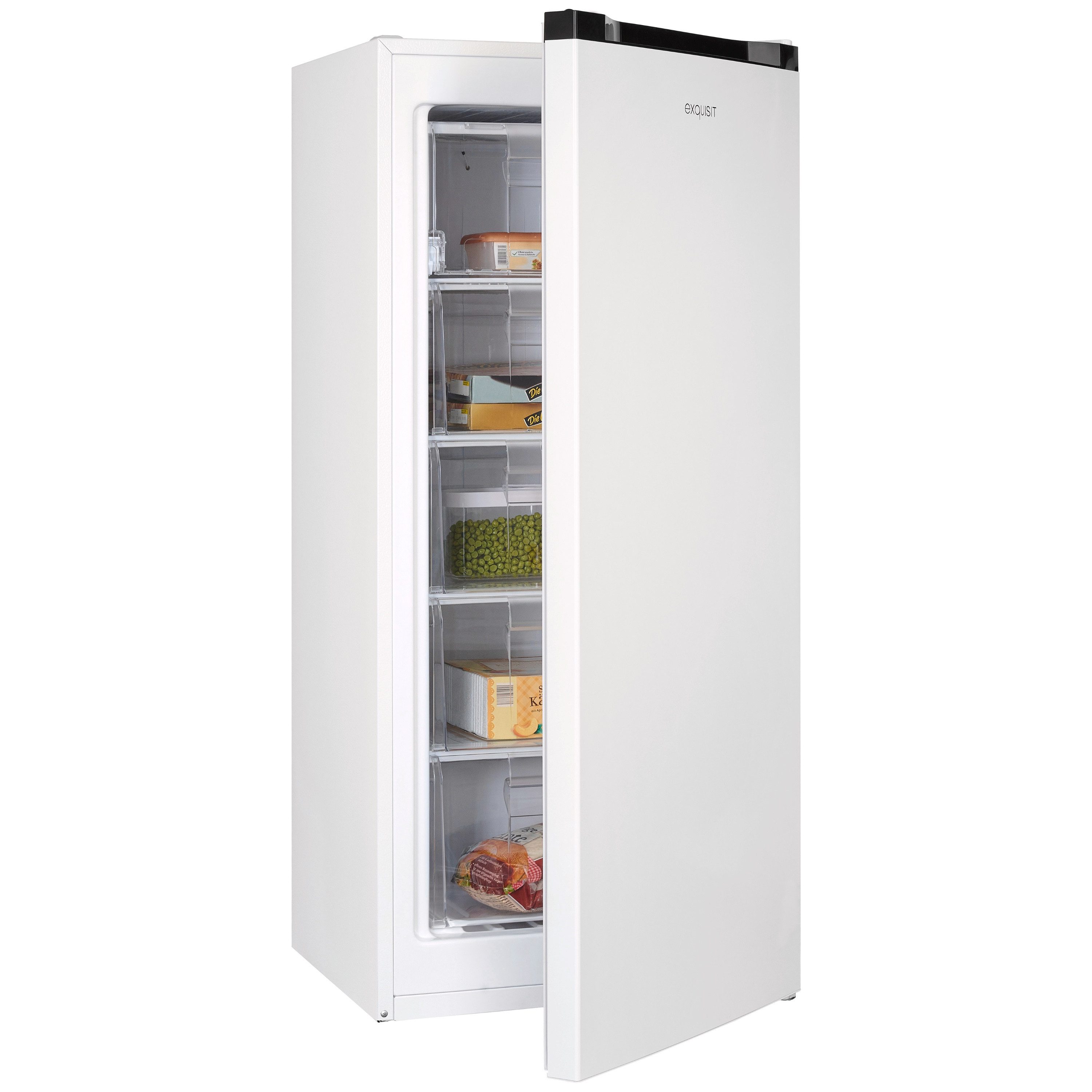 exquisit Gefrierschrank GS5145-050C, 125.9 cm hoch, 54 cm breit,4-Sterne-Gefrieren, Wechselbarer Türanschlag, höhenverstellbare Füße