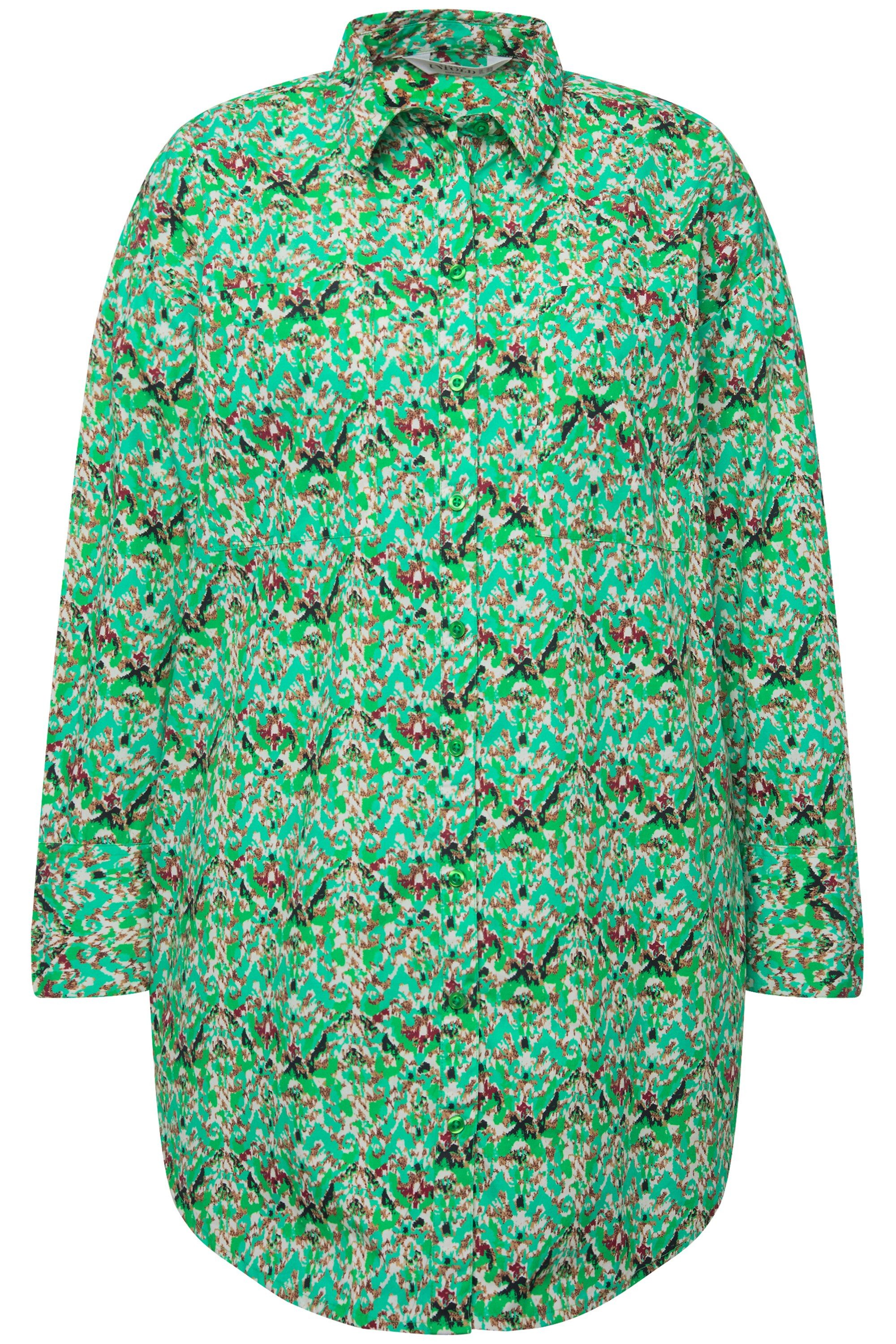 Hemdbluse Hemdbluse oversized Tribalprint Knopfleiste