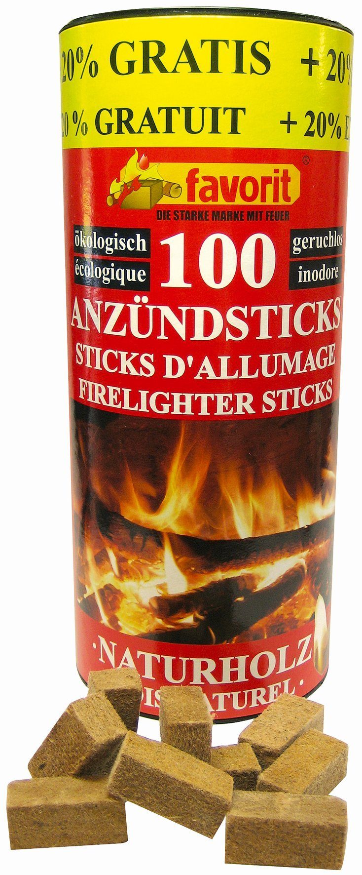 ALSCHU Grillanzünder Anzündestiks Naturholz, Echtholz und Wachs - 100 St.