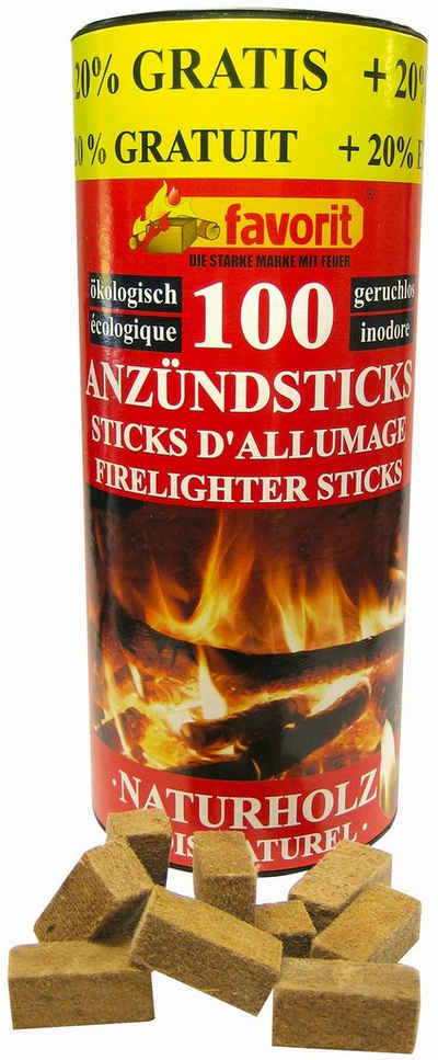 ALSCHU Grillanzünder Anzündestiks Naturholz, Echtholz und Wachs - 100 St.