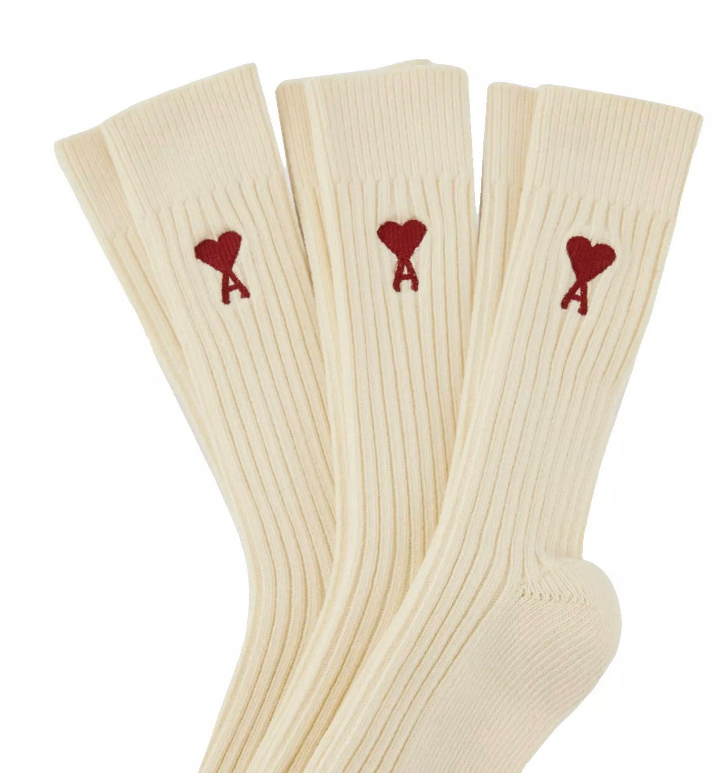 AMI PARIS - ALEXANDRE MATTIUSSI Freizeitsocken Unisex 3-er Pack Ami de Coeur Geschenk-Set Ribbed Knit für eine klassische, zeitlose Optik