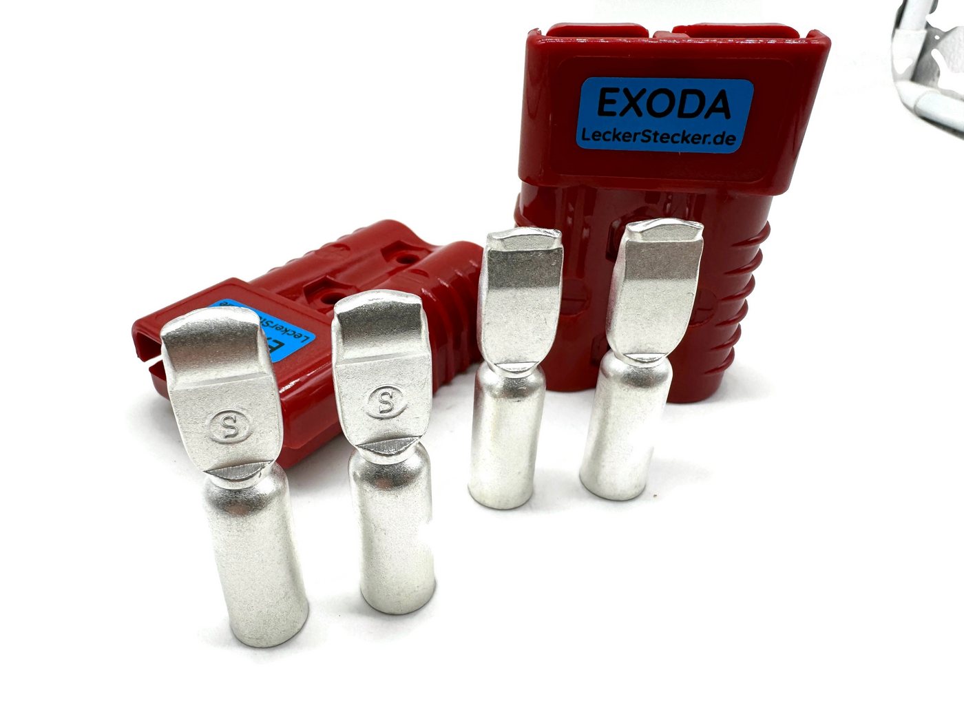Thumbnail - eXODA Kabelverbinder-Sortiment Batterie Set, 2 Stecker, bestehend aus jeweils 1x Gehäuse und 2x Kontakte