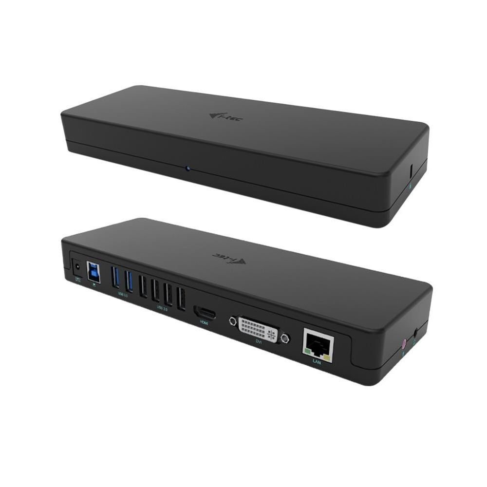 I-TEC Laptop-Dockingstation USB 3.0 / USB-C Dual Display Docking Station  HDMI DVI + VGA, HDMI- und DVI-Anschlüsse sind verfügbar, oder VGA mit dem  mitgelieferten Adapter