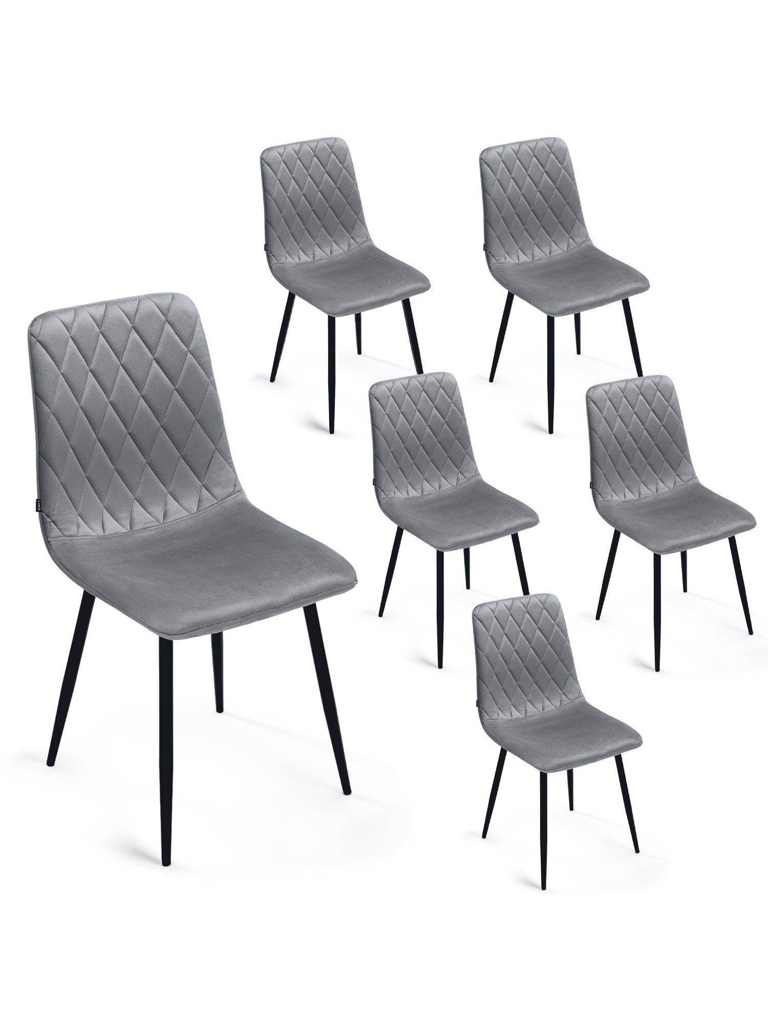 Lina® Esszimmerstuhl Elisia 2er, 4er, 6er Set, Samt & Metall, Modern & Komfortabel (Einzelstuhl (wahlweise im 2er, 4er oder 6er Set erhältlich – falls varyant, 6 St), Ergonomisch geformt, modernes Design, Samtbezug