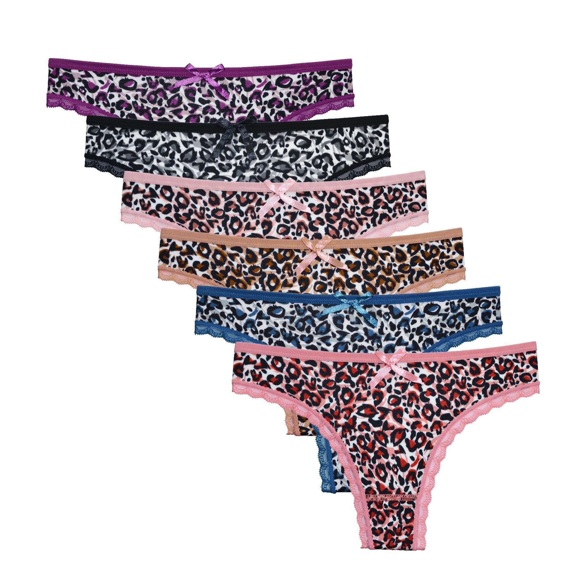 Tanga 6er Set Tanga String Tangaslip einfarbig 808 M