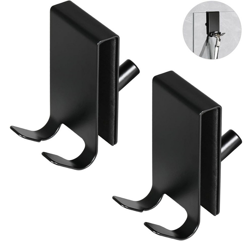 TUWENA Handtuchhaken 2 Stück Handtuchhalter Dusche, Doppelseitige Duschhaken