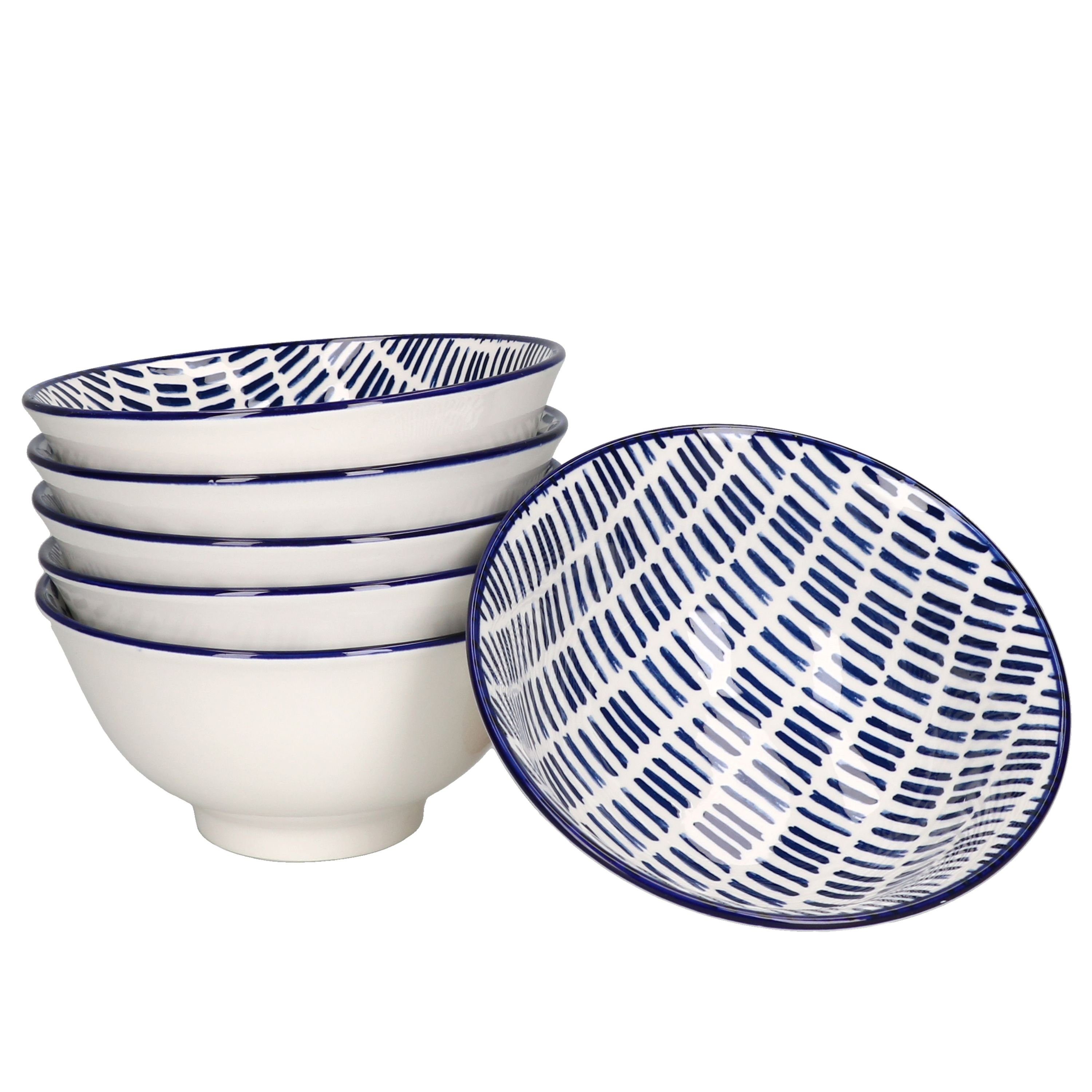 MamboCat Müslischale 6er Set Müslischale Jail Blau Weiß - 89987, Porzellan