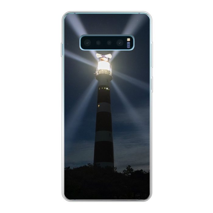 MuchoWow Handyhülle Leuchtturm von Ameland in der Abenddämmerung Phone Case Handyhülle Samsung Galaxy S10+ Silikon Schutzhülle