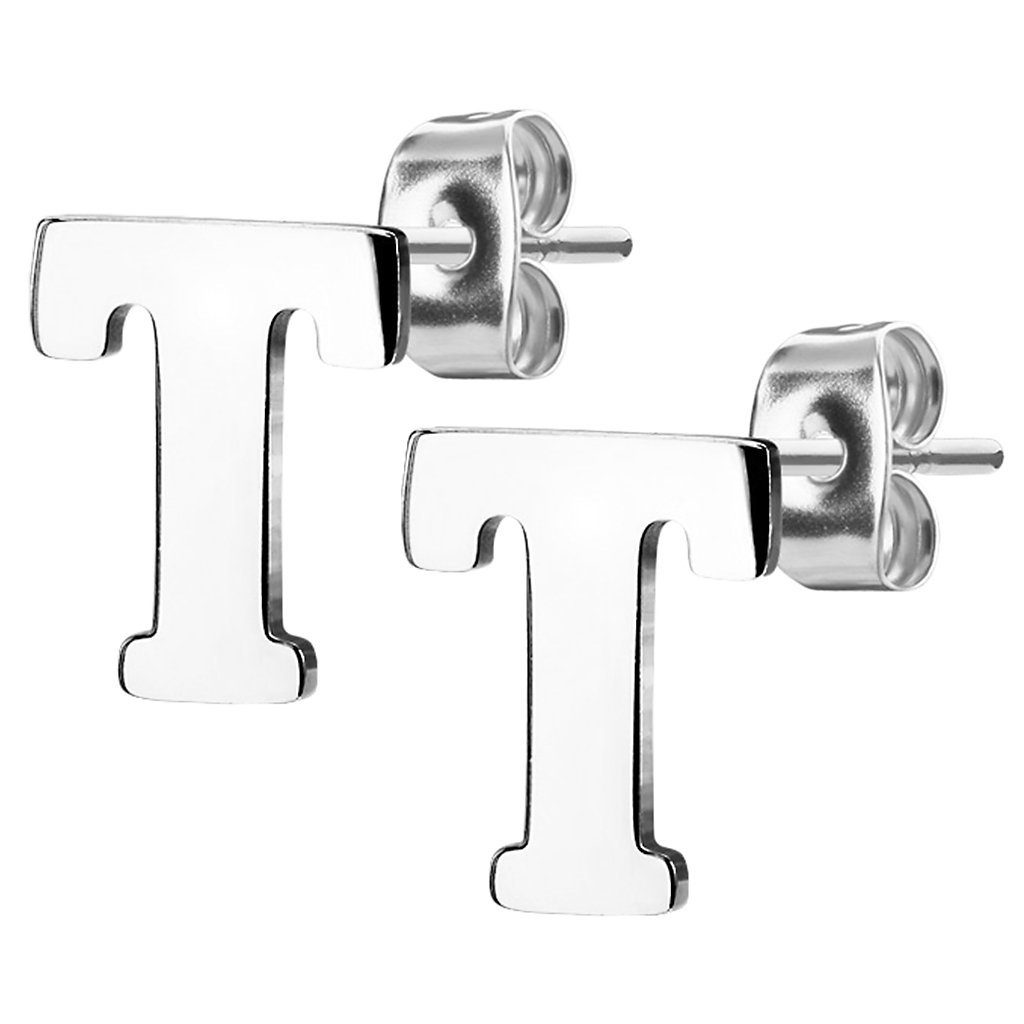 Taffstyle Paar Ohrstecker Ohrringe Buchstaben Alphabet Edelstahl Silber Ohr günstig online kaufen