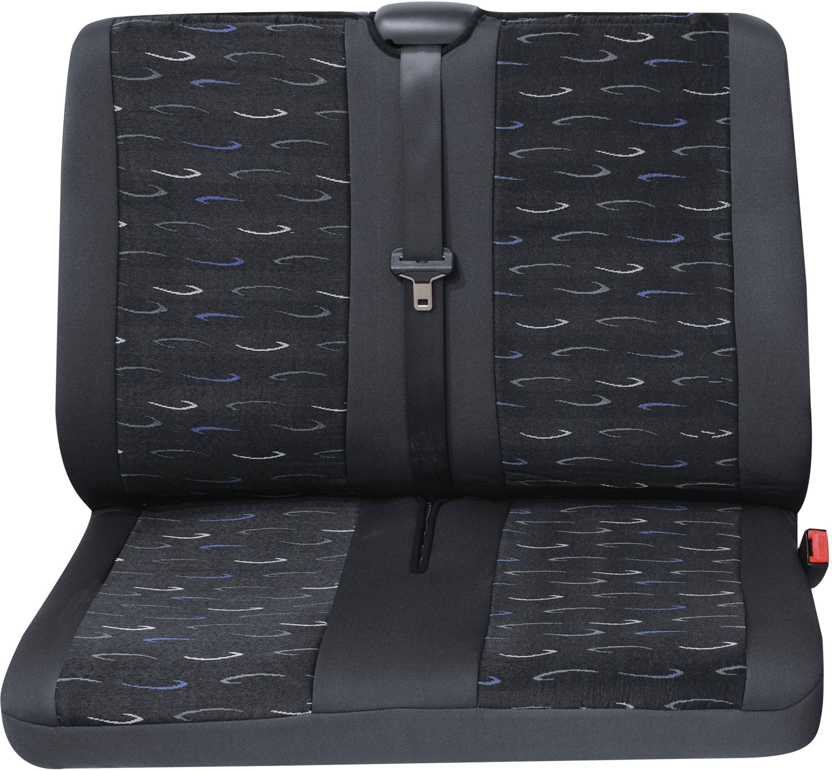 Petex Autositzbezug Sitzbezug für Transporter/ Kombi, 1-tlg "Profi 2" in blau, Bestehend aus Doppelsitz hinten, universelle Passform